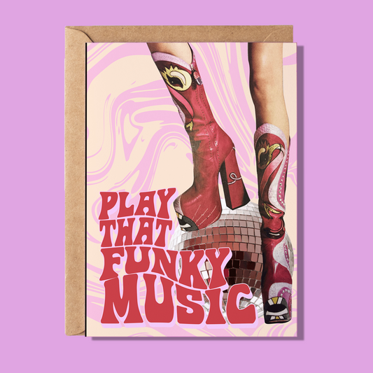 Play That Funky Music Disco Ball Greeting Card - WS