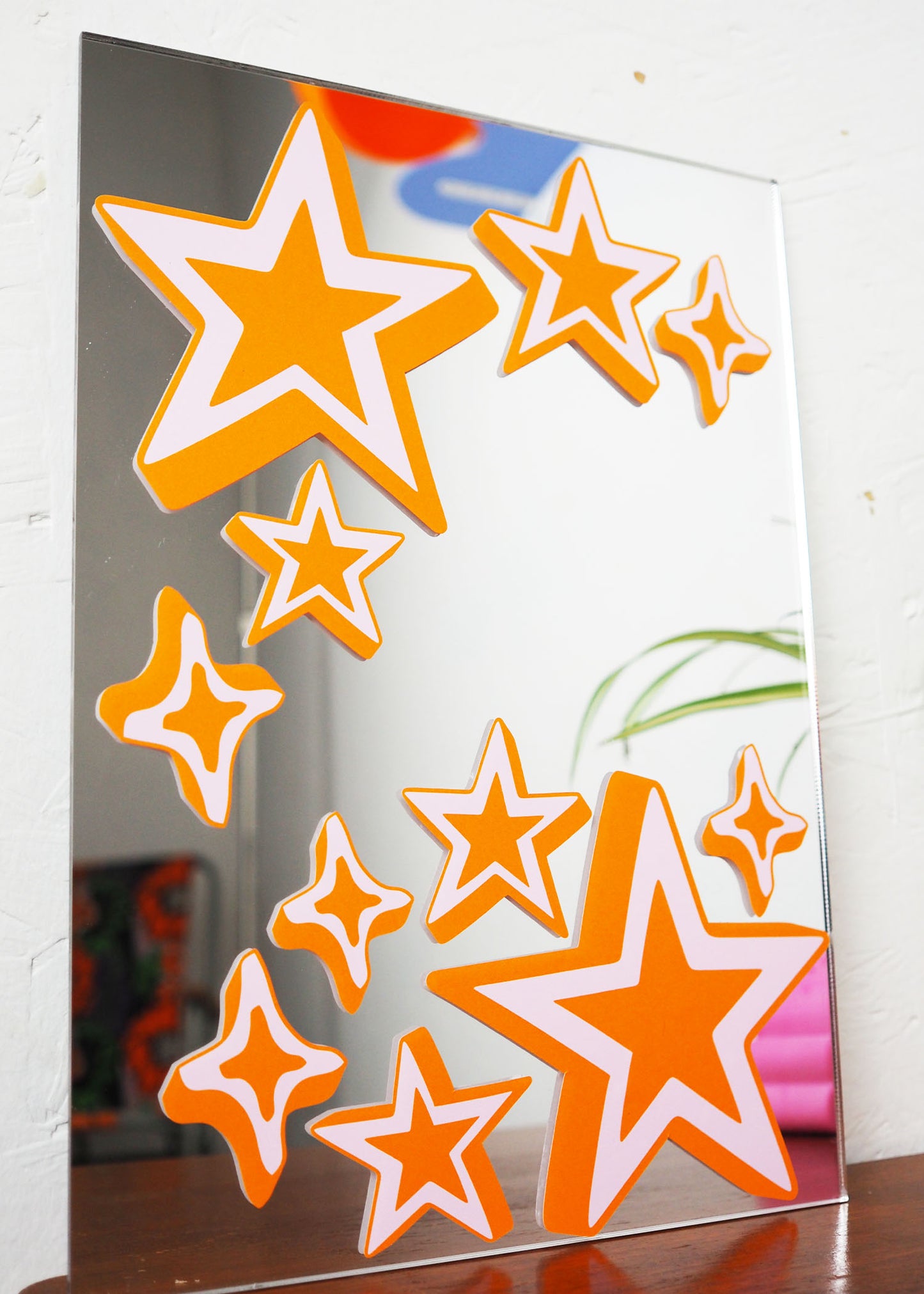 Pink & Orange Retro Stars Vinyl Decal Pack