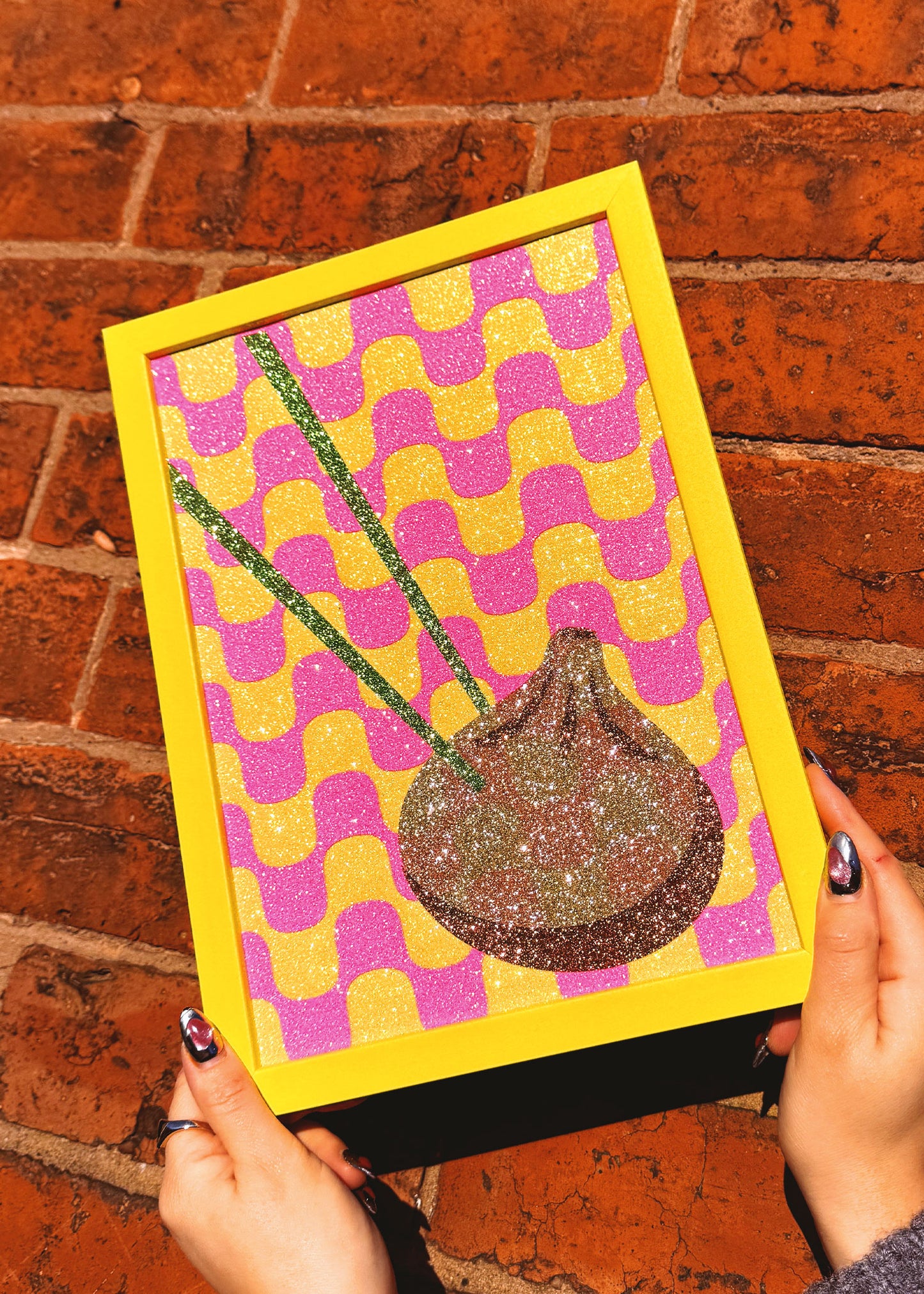 Dumpling Glitter Fabric Print