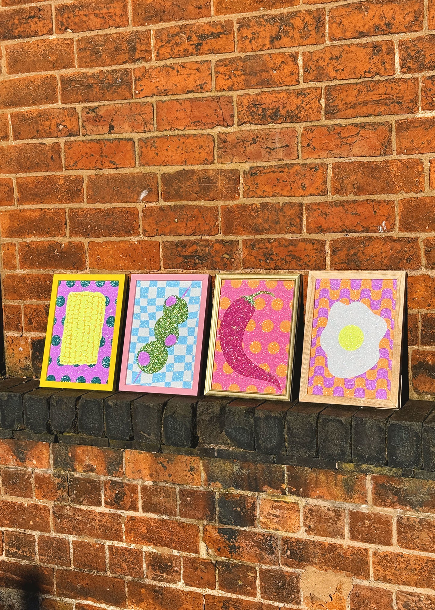 Gherkin Pickle Glitter Fabric Print