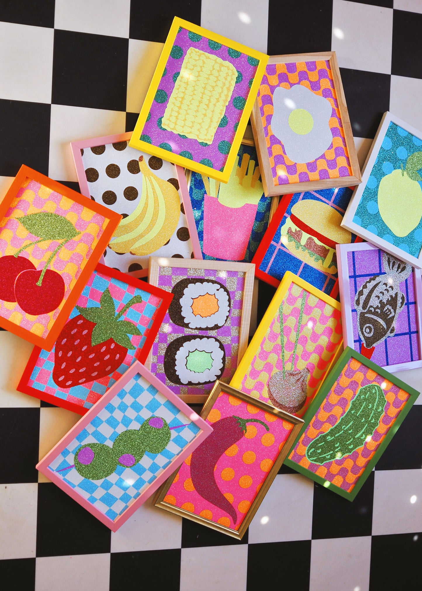 Gherkin Pickle Glitter Fabric Print