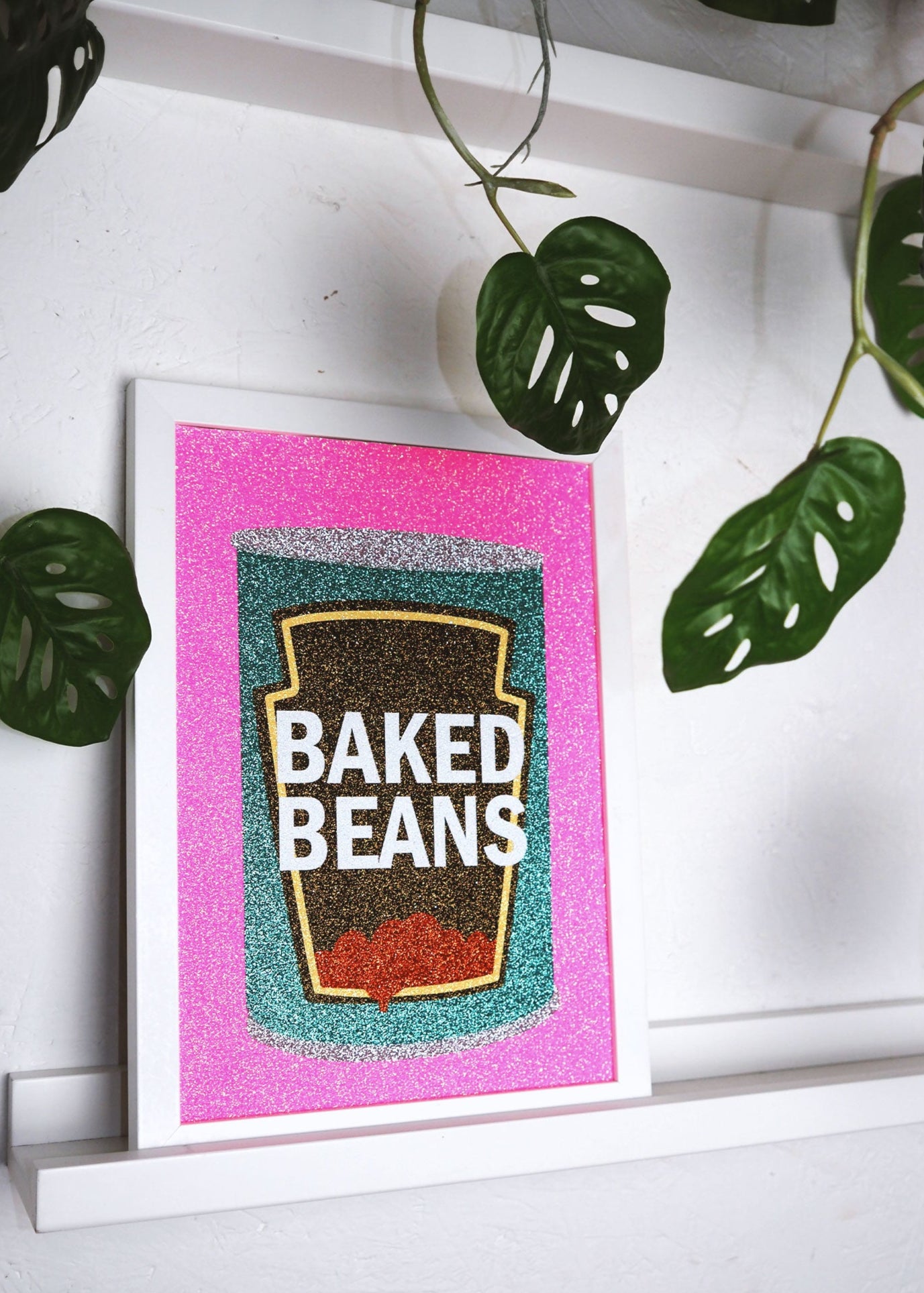 Baked Beans Glitter Fabric Print