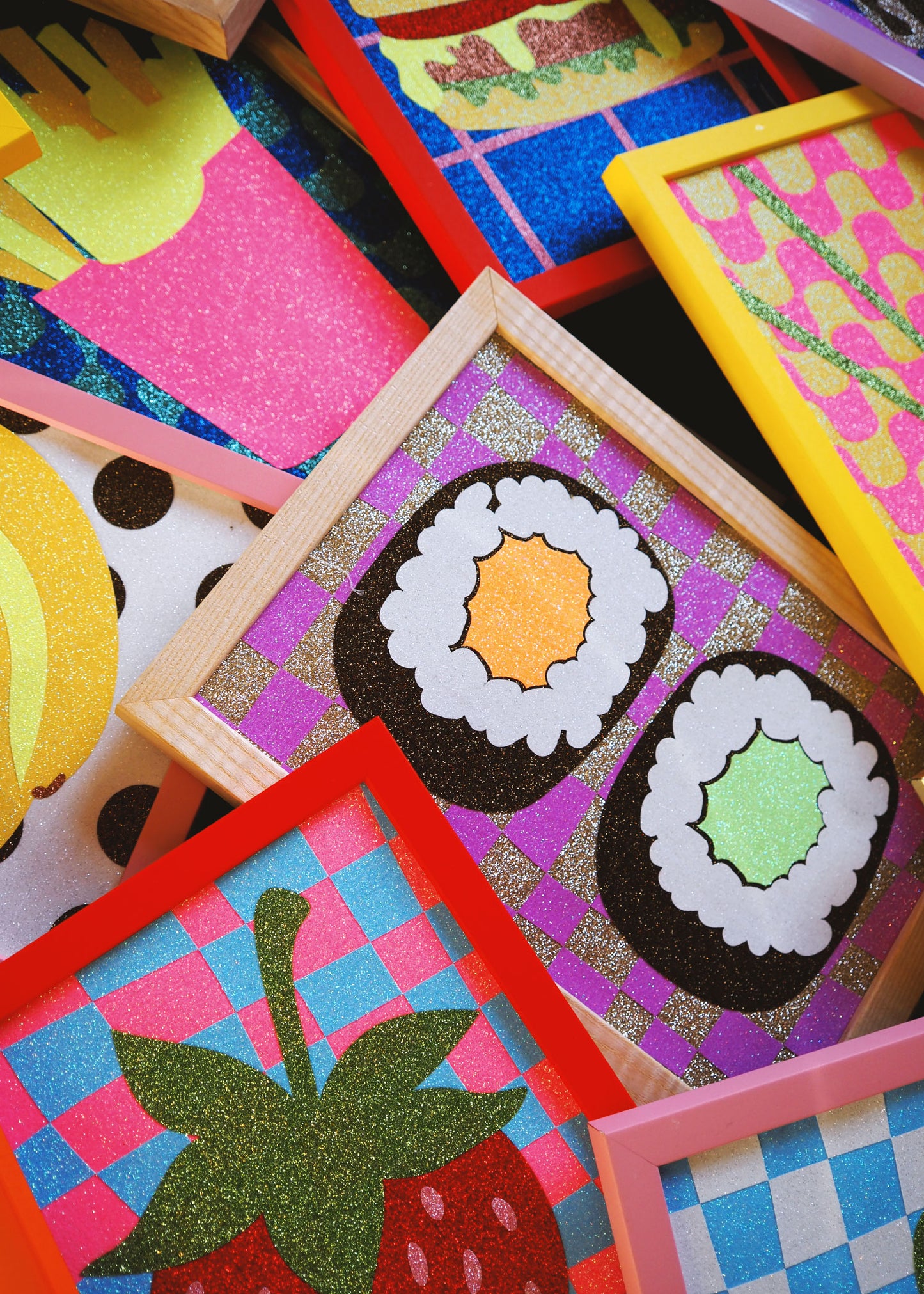 Sushi Glitter Fabric Print