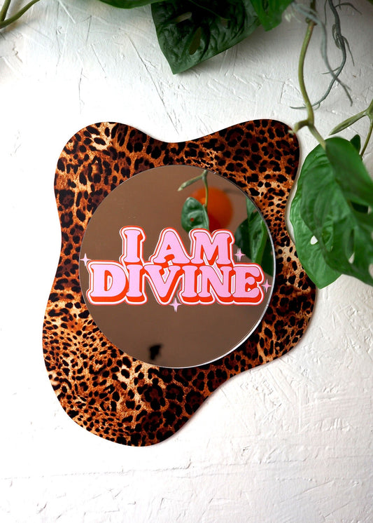Leopard Print Mirror Frame - Mini Disc Mirror Not Included