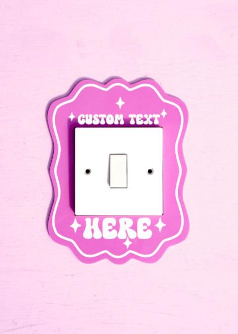 Custom Grape Light Switch Cover - Groovy Text
