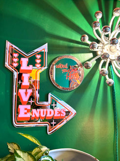 Live Nudes Retro Arrow Mirror – PrintedWeird