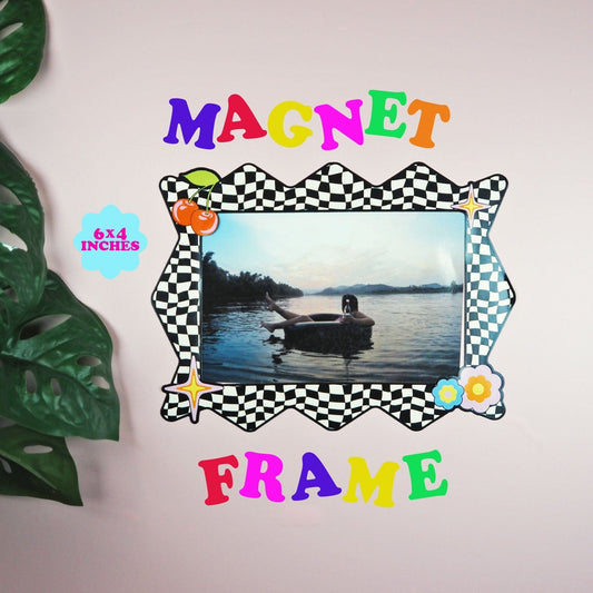 Zig Zag Monochrome Cherries 6x4 Photo Print Magnetic Frame  - WS