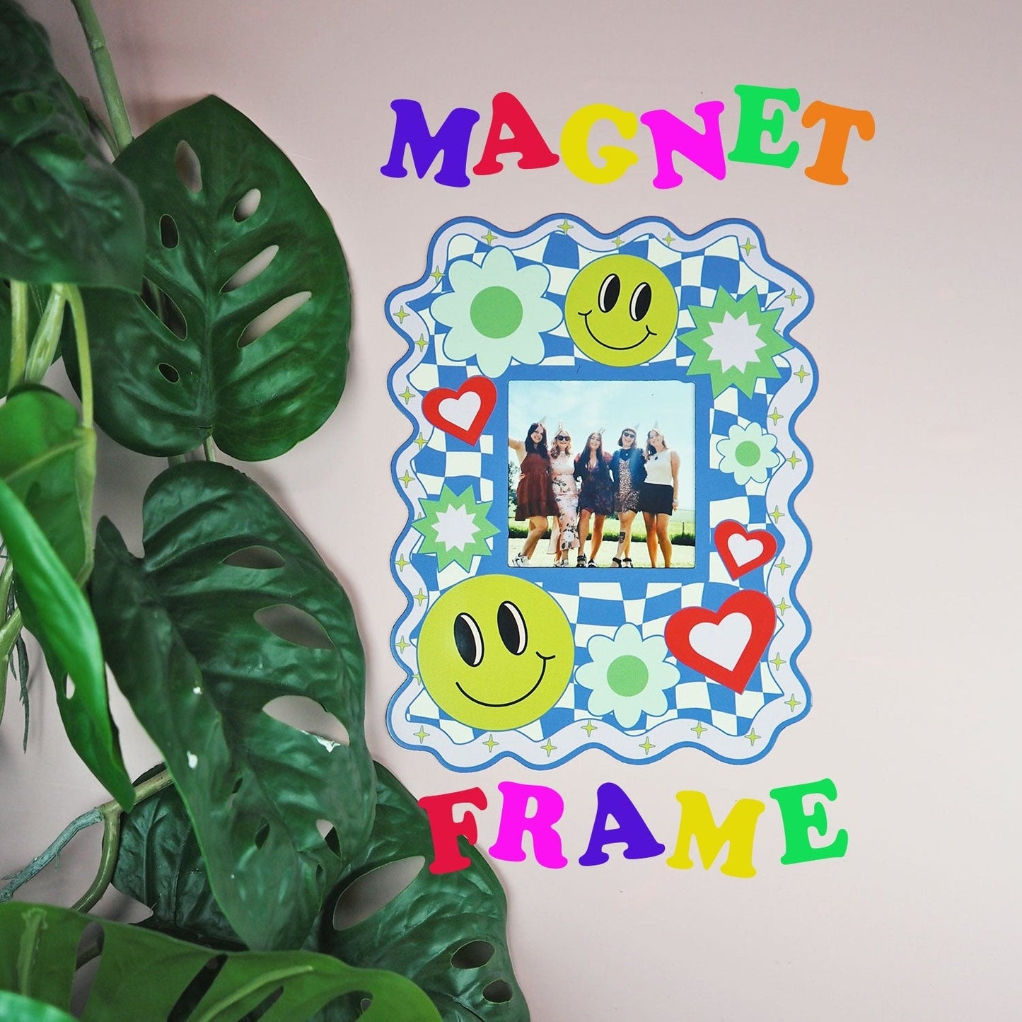 Happy Face Print Magnet Frame  - WS