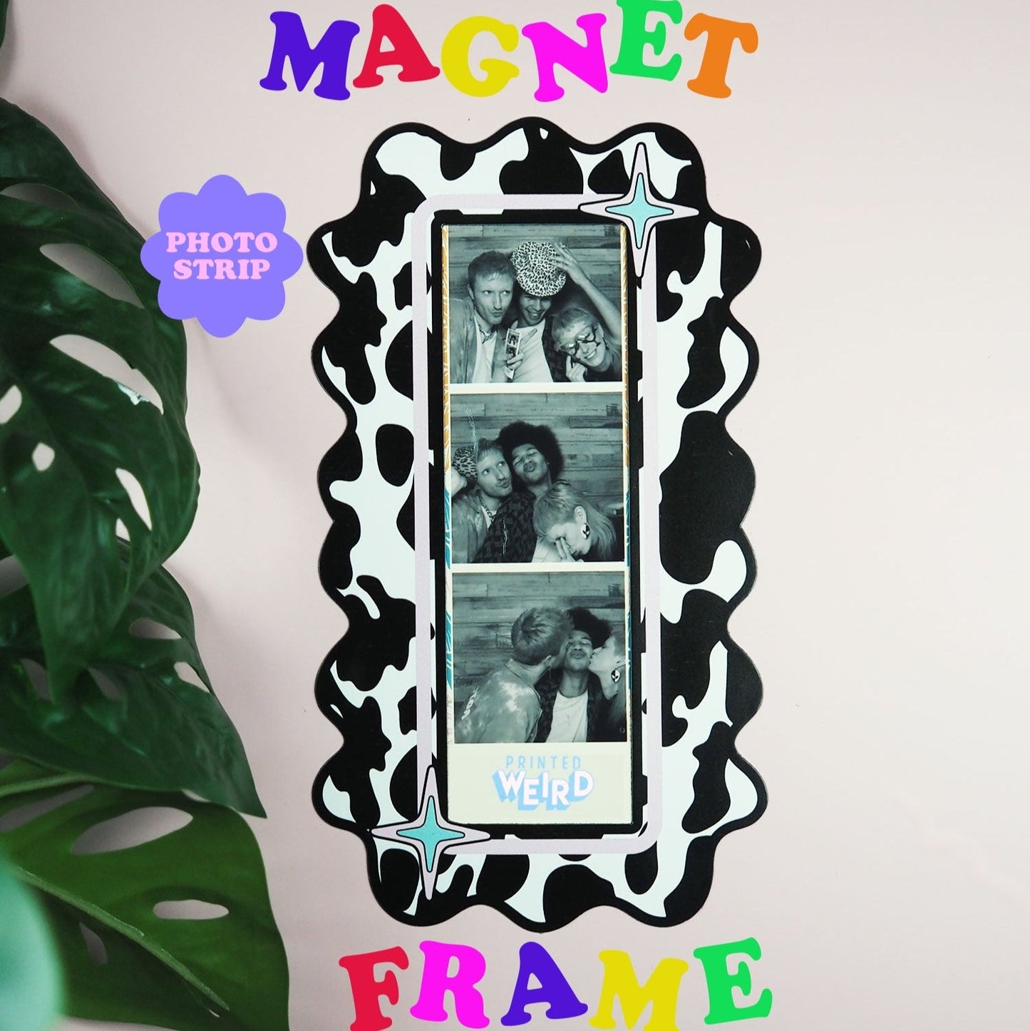 Photo Booth Strip Magnetic Frame - Cow Print  - WS