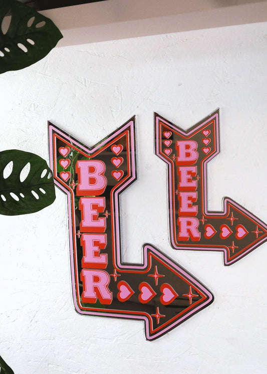 Retro Beer Arrow Mirror