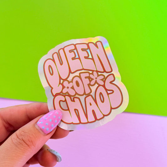 Queen of Chaos Holographic Sticker