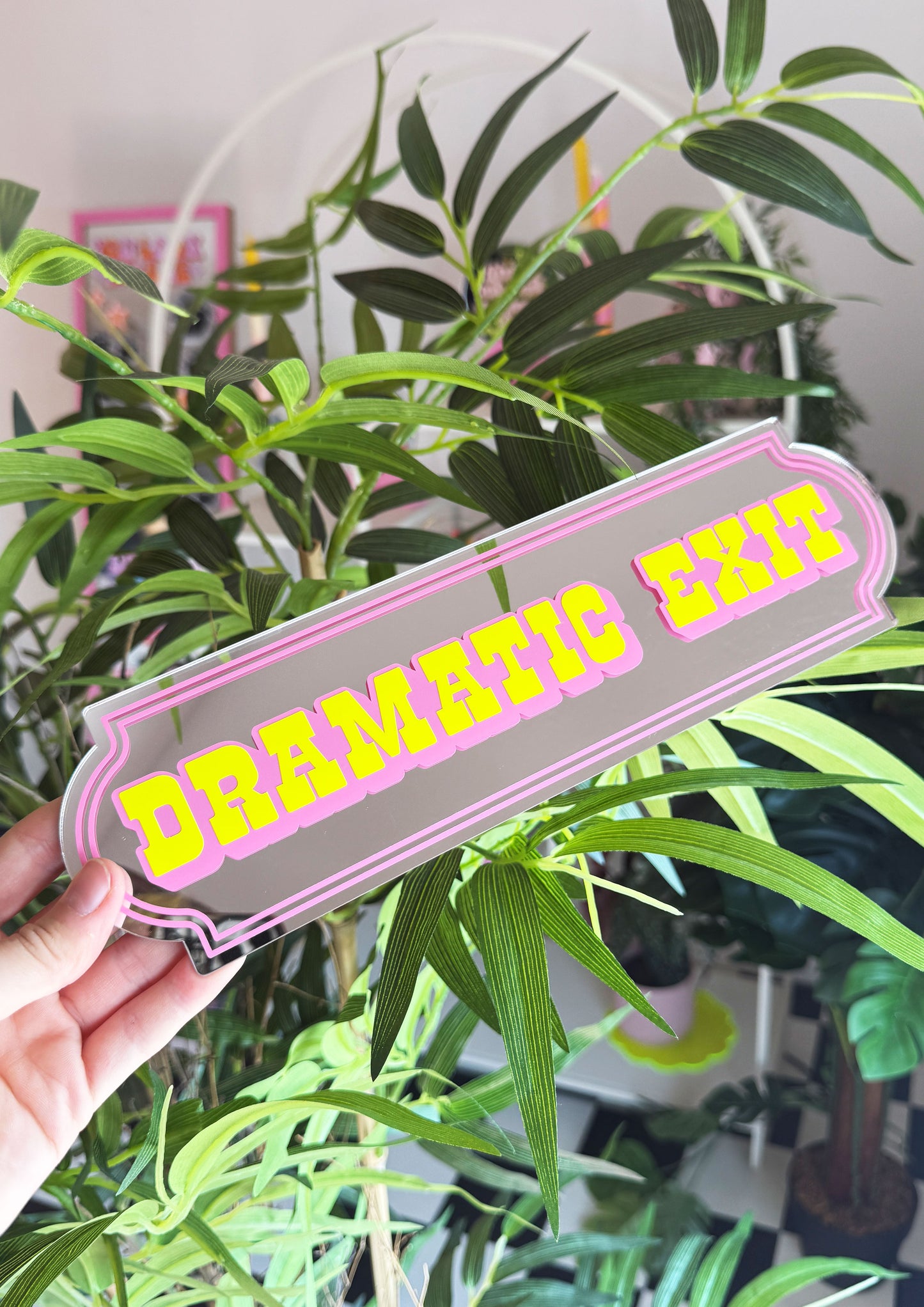 Dramatic Exit Neon Mirror Sign