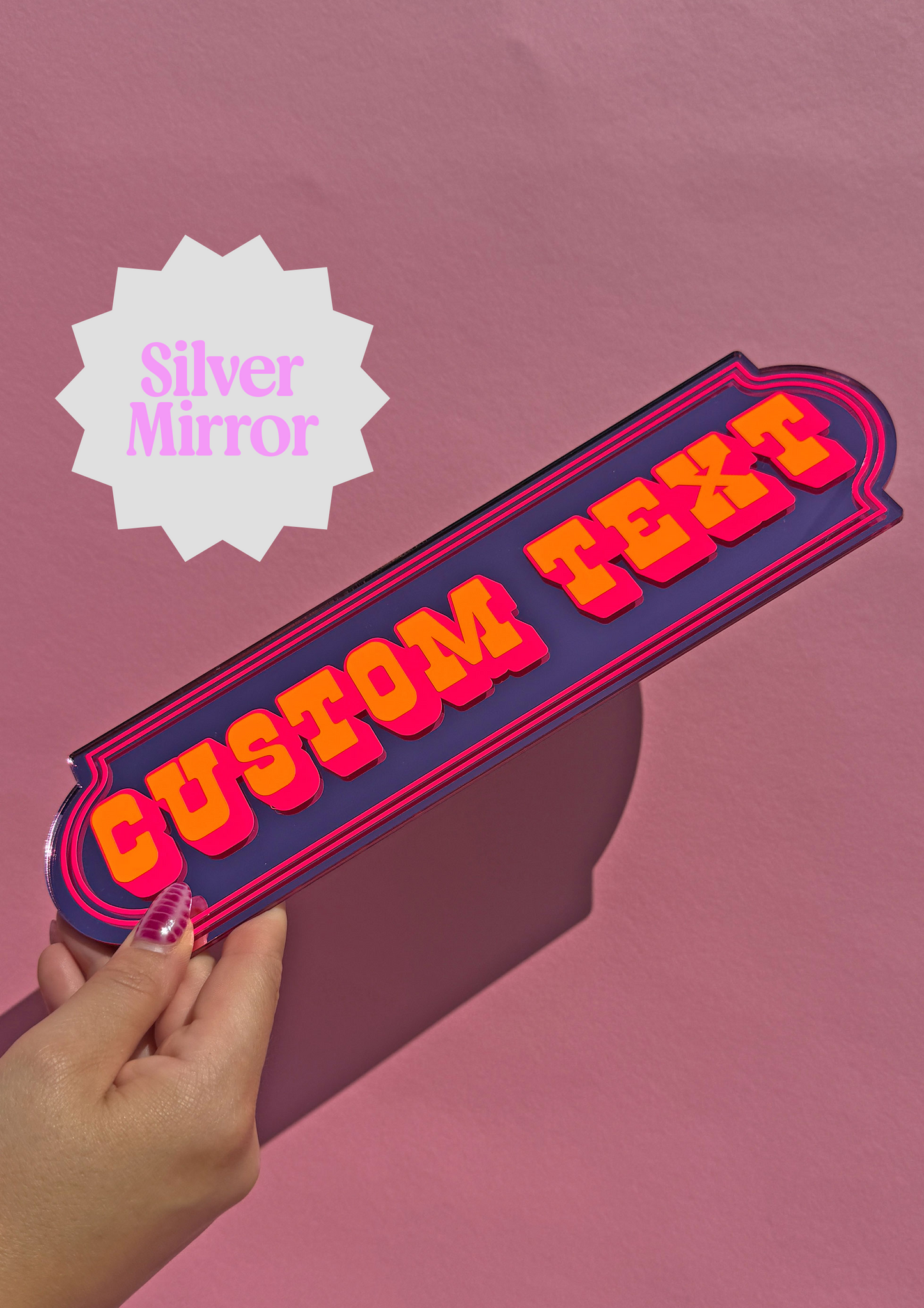 Neon Sunset Custom Text Mirror Sign