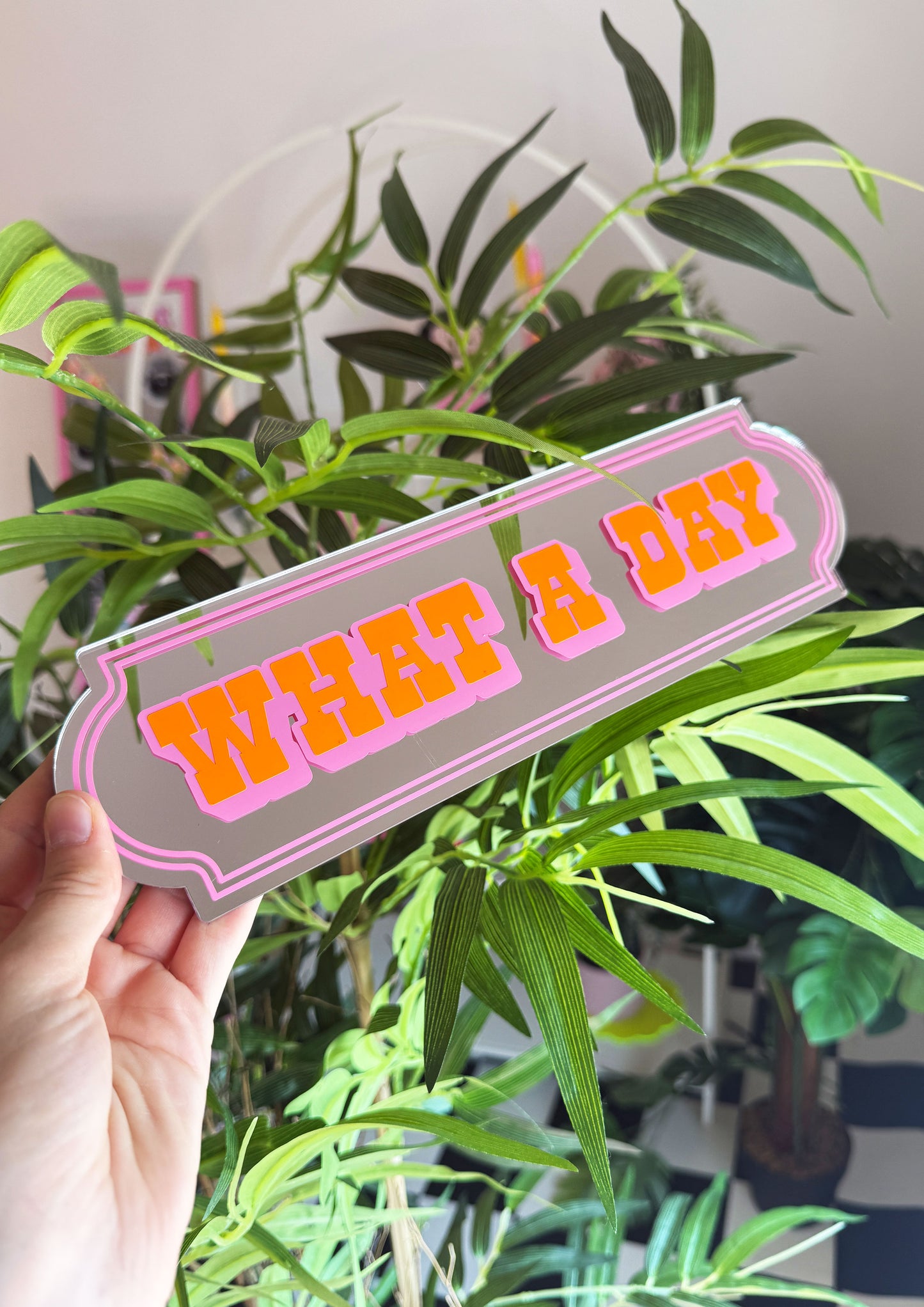 What A Day Neon Mirror Sign
