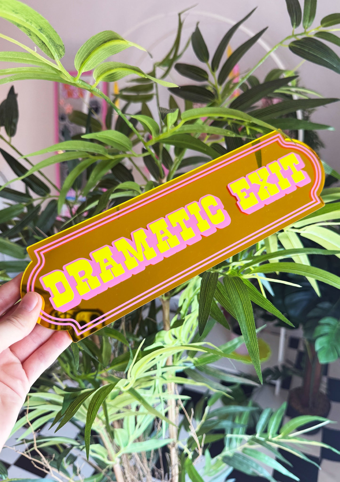 Dramatic Exit Neon Mirror Sign