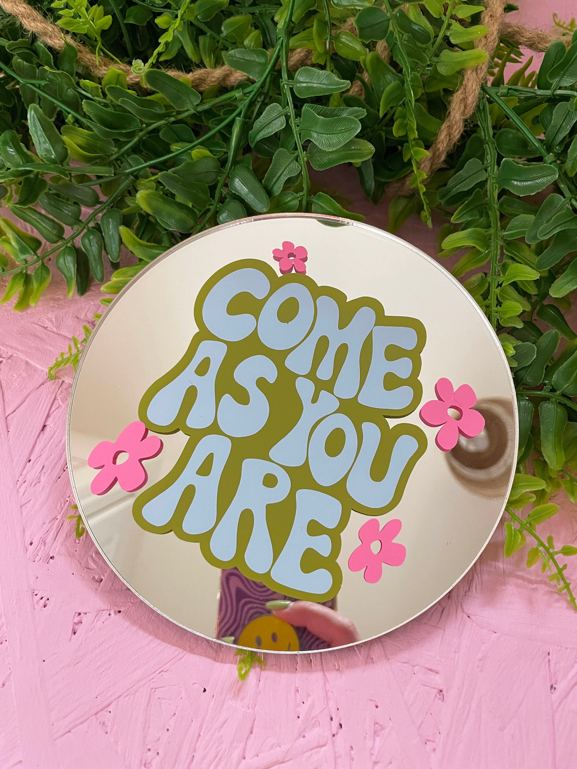 Come As You Are Disc Mirror - PrintedWeird