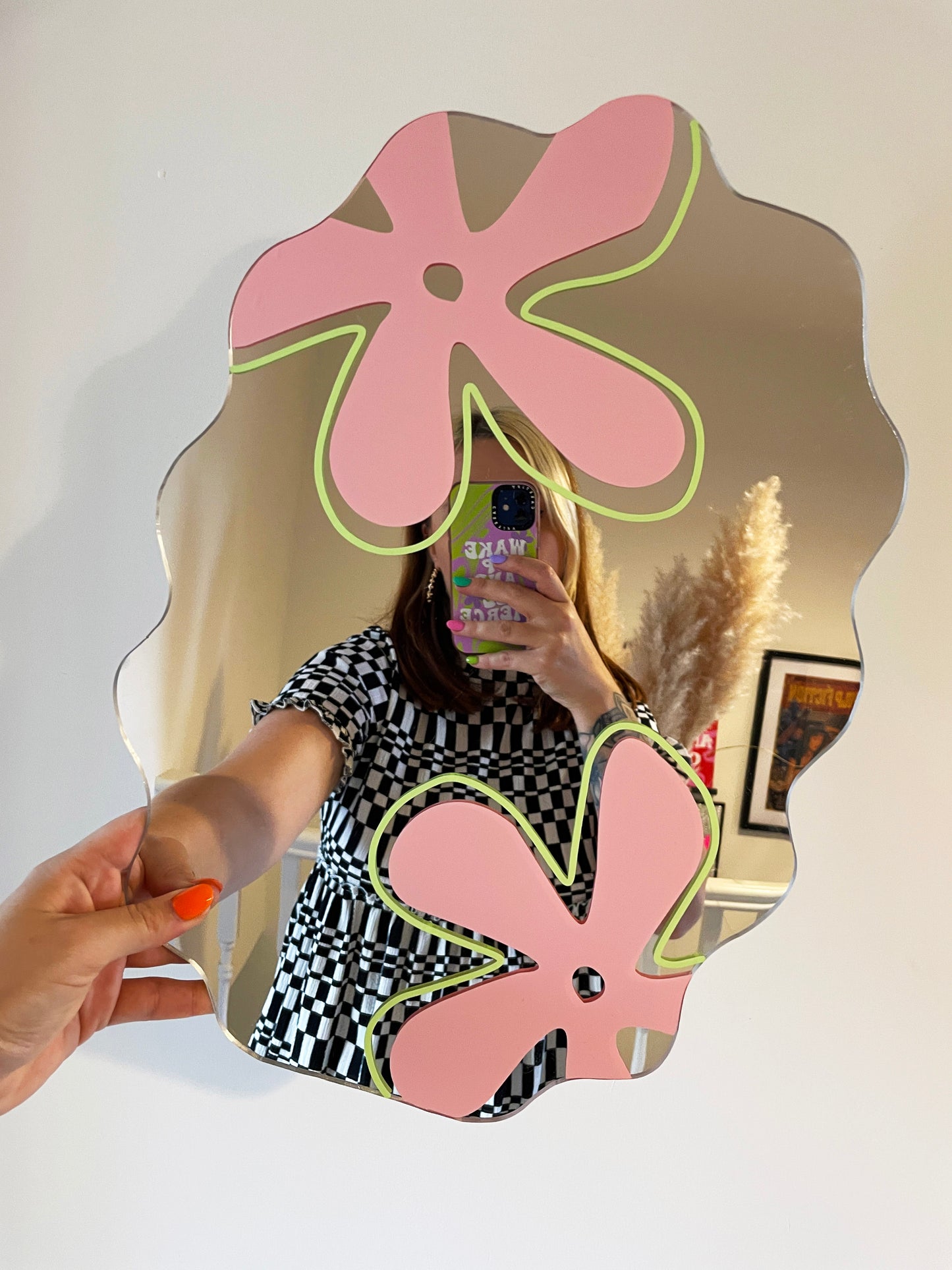 Pastel Wavy Flower Mirror - PrintedWeird