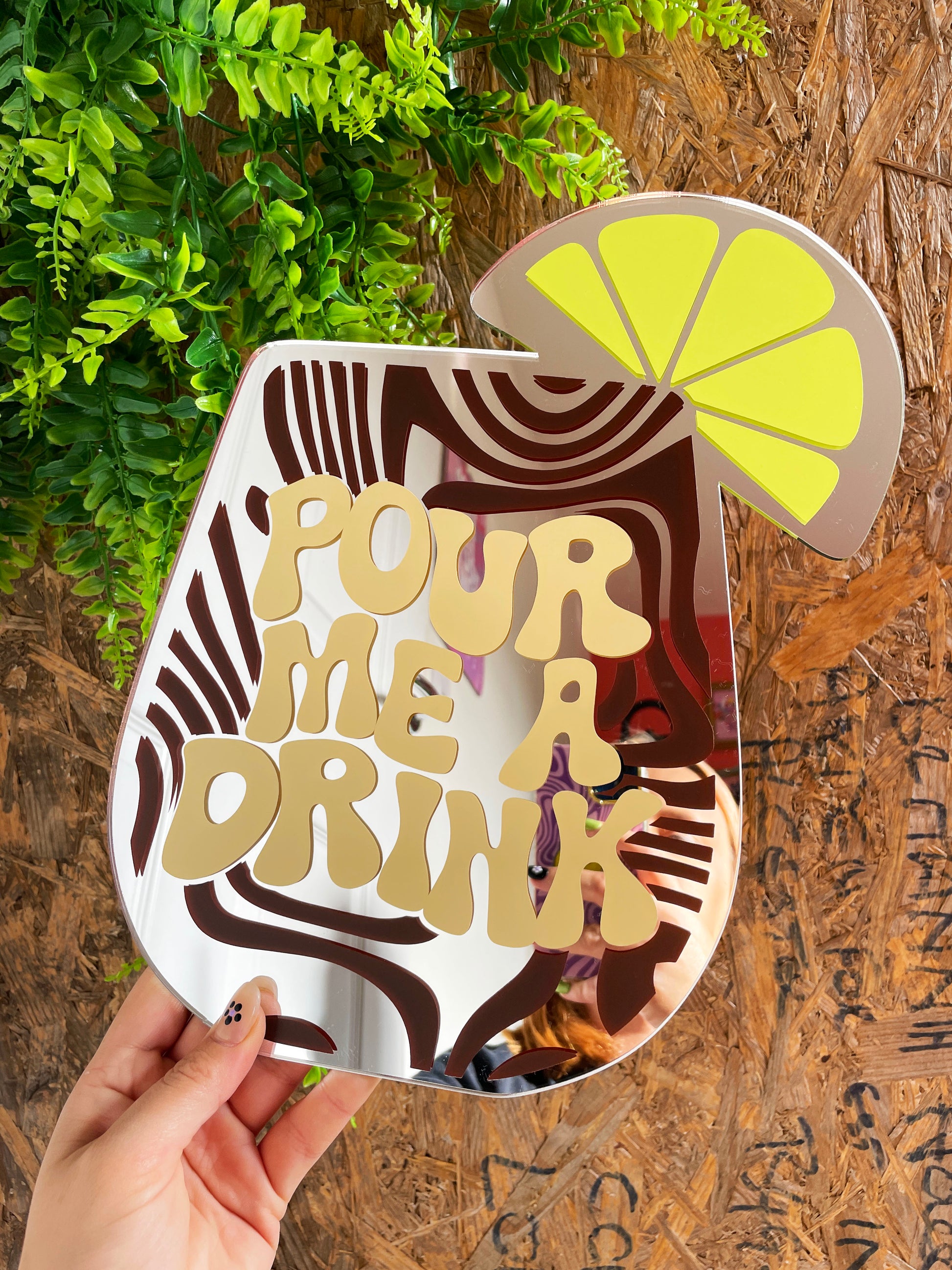 Pour Me A Drink Cocktail Mirror - PrintedWeird