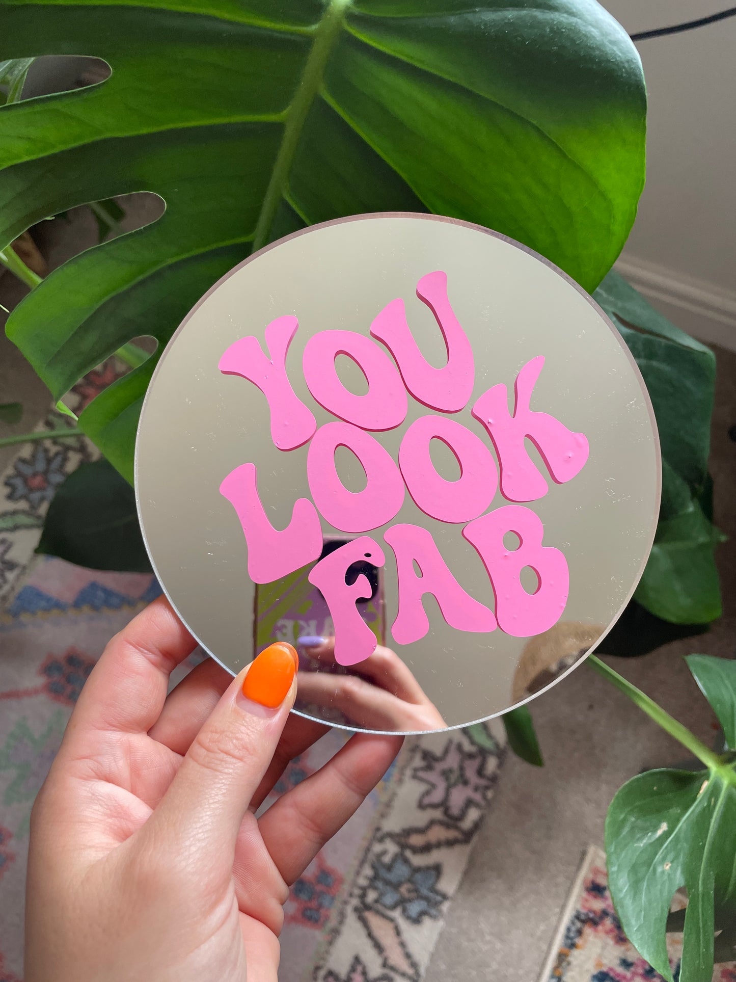 You Look Fab Disc Mirror - PrintedWeird
