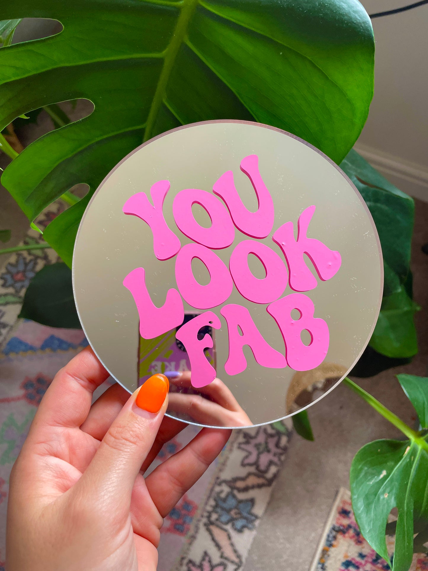 You Look Fab Disc Mirror - PrintedWeird