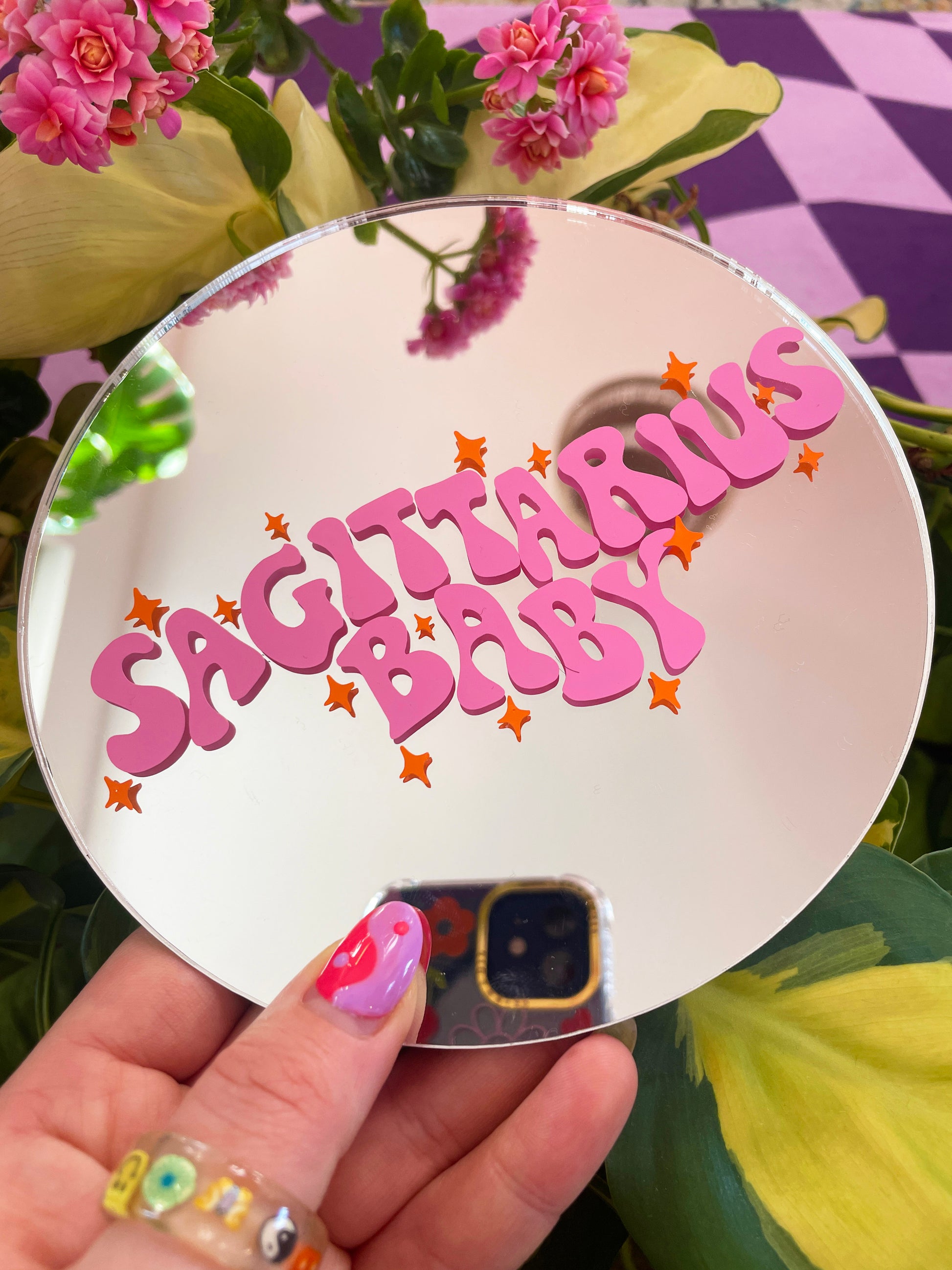 Sagittarius Baby Disc Mirror - PrintedWeird