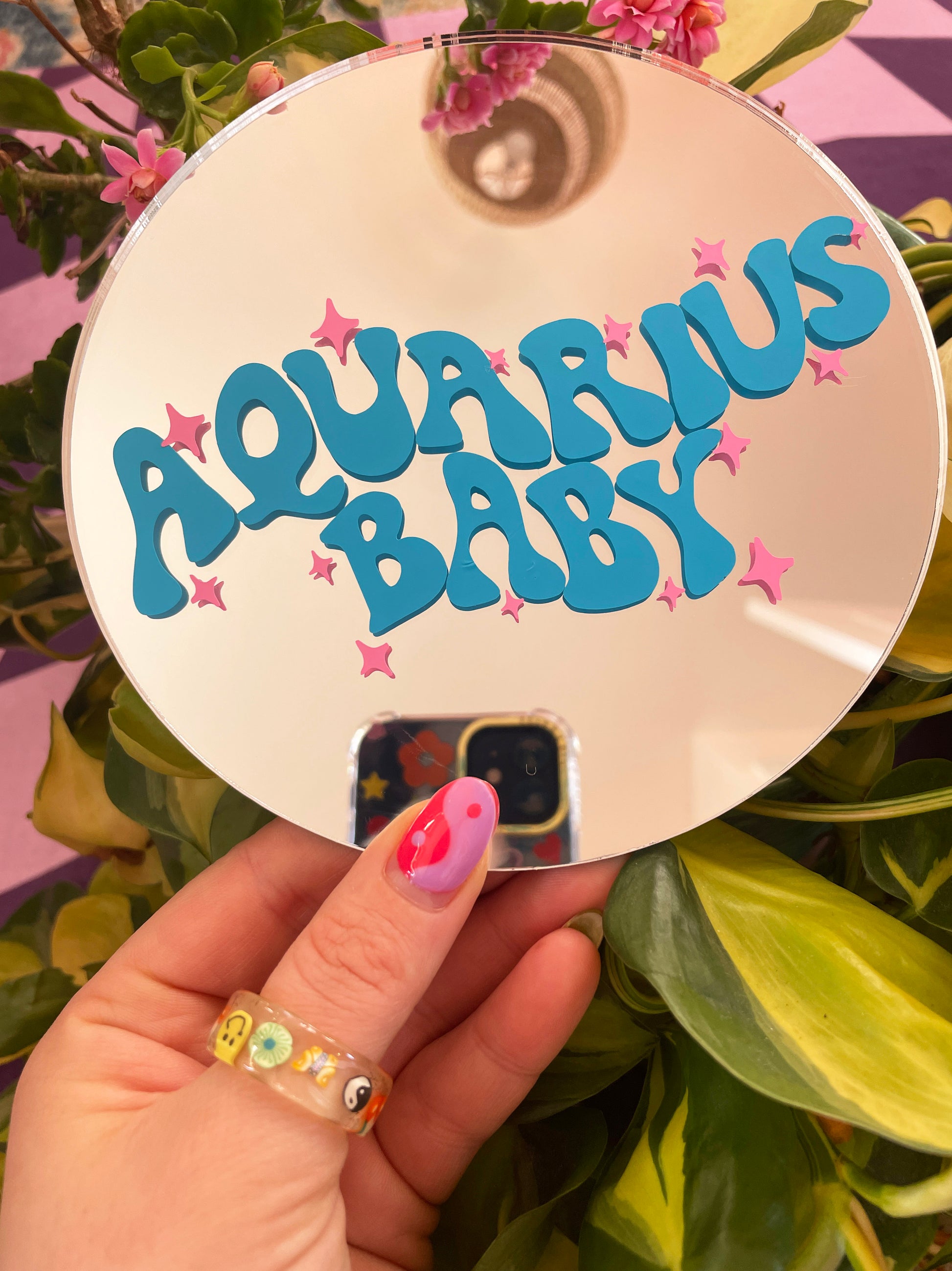 Aquarius Baby Disc Mirror - PrintedWeird