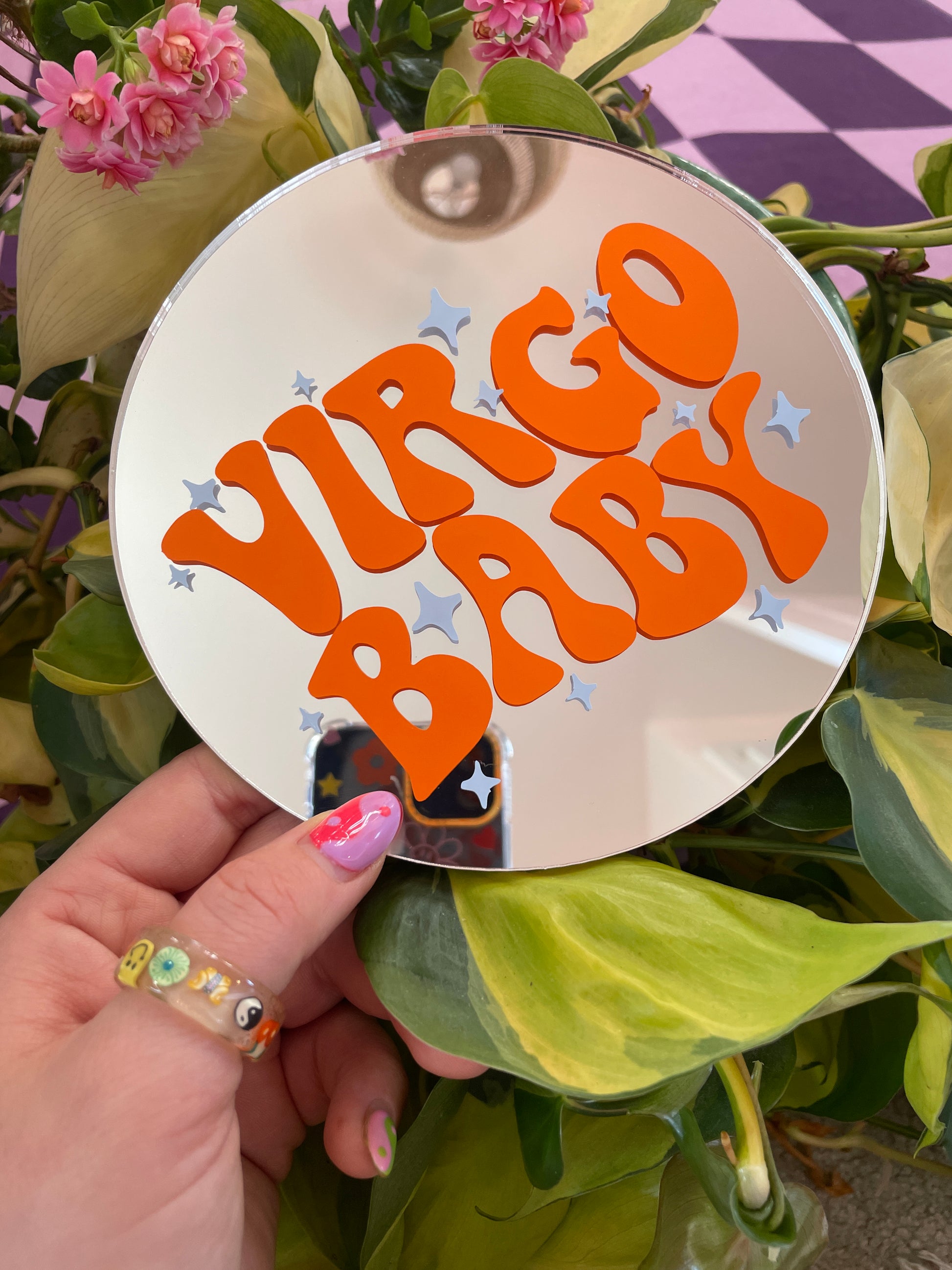 Virgo Baby Disc Mirror - PrintedWeird