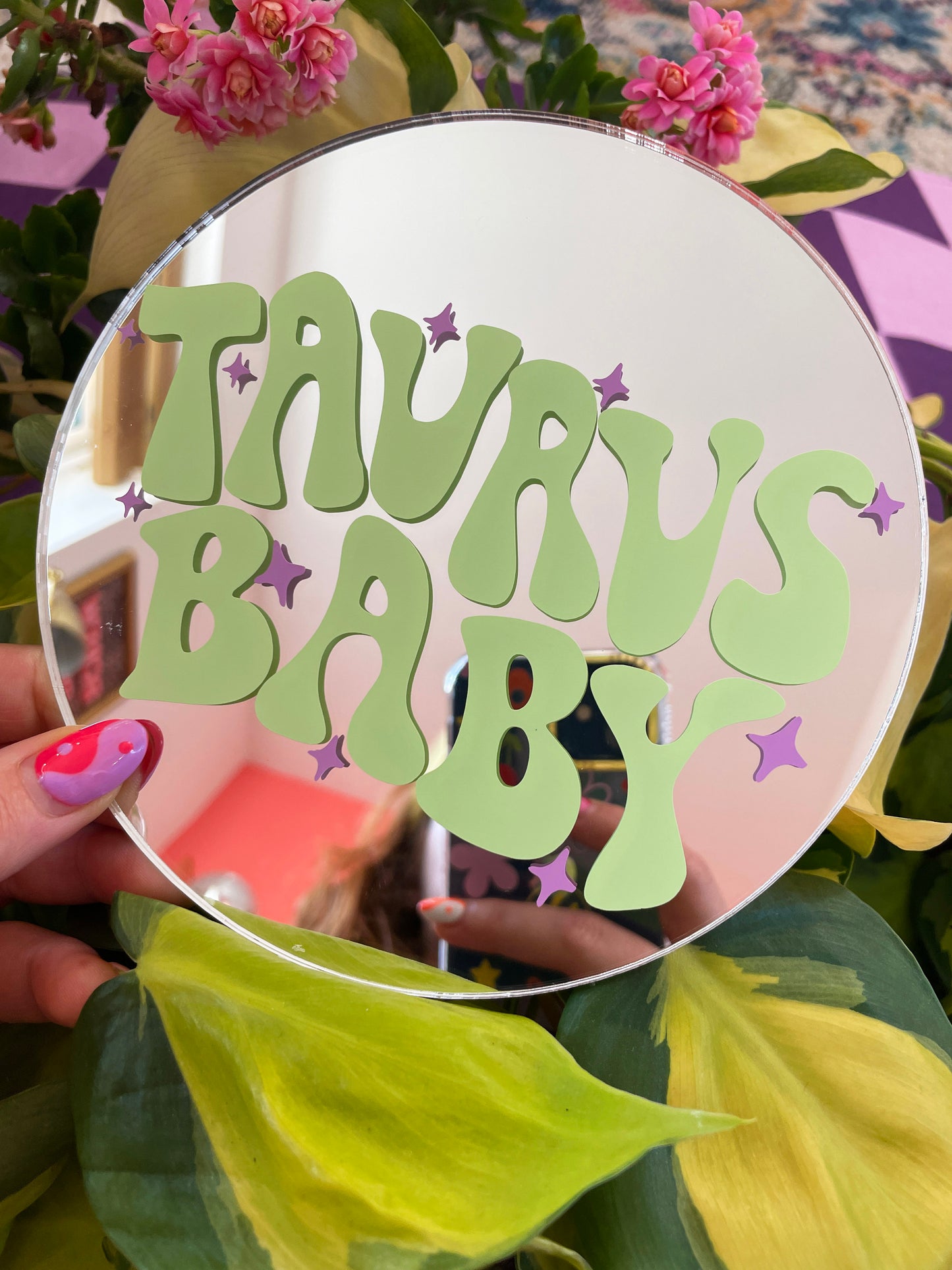 Taurus Baby Disc Mirror - PrintedWeird