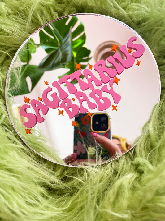 Sagittarius Baby Disc Mirror - PrintedWeird