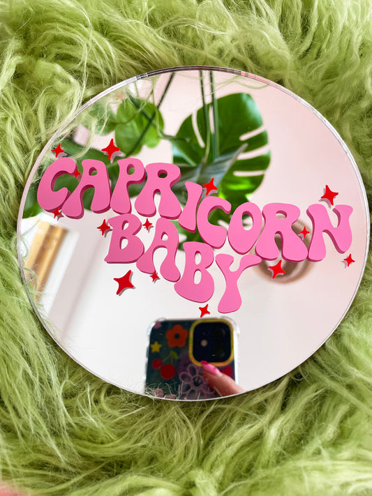 Capricorn Baby Disc Mirror - PrintedWeird