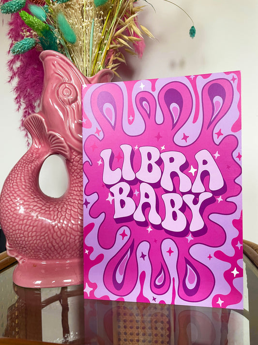 Libra Baby Star Sign Greeting Card - PrintedWeird