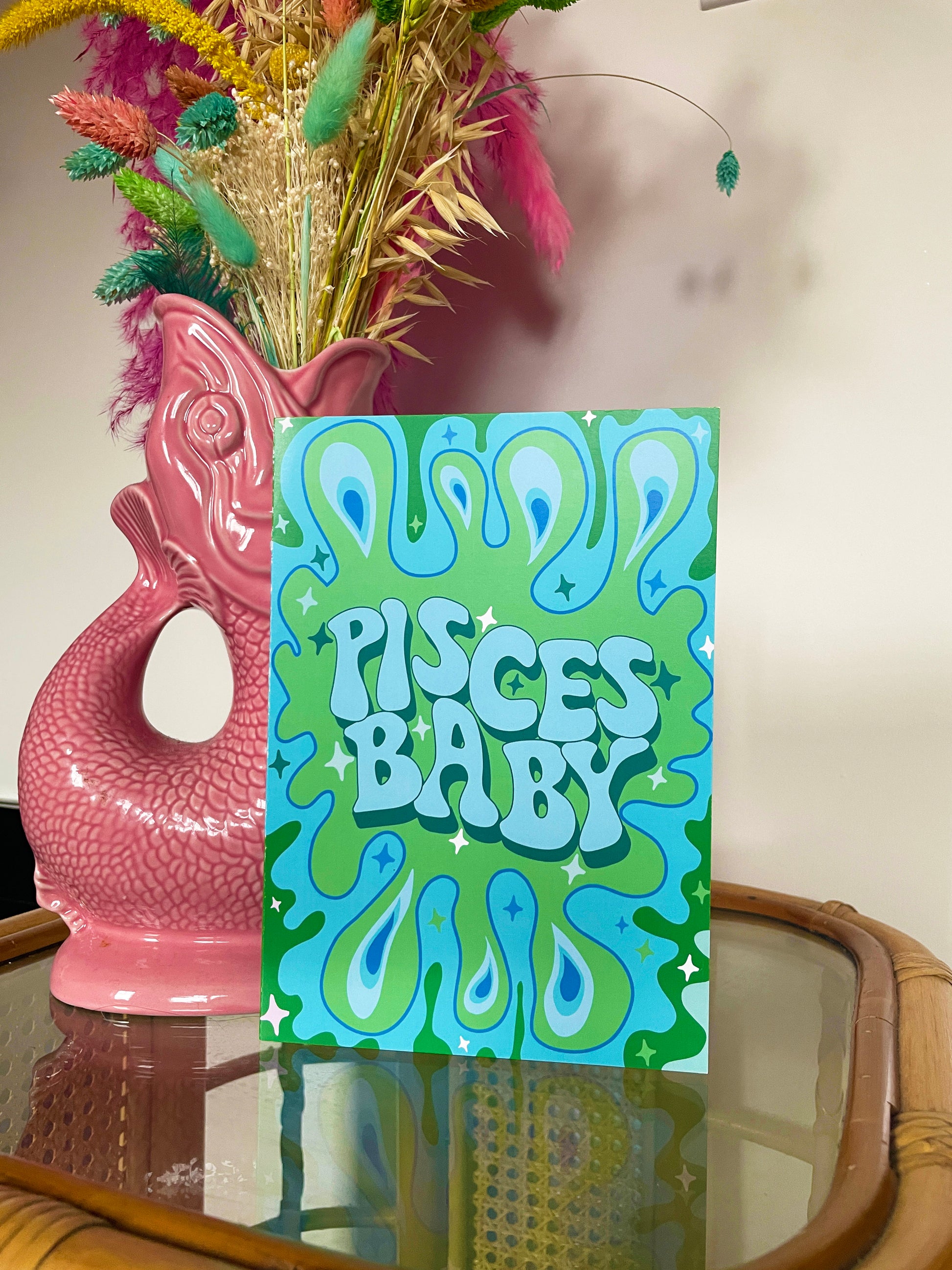 Pisces Baby Star Sign Greeting Card - PrintedWeird