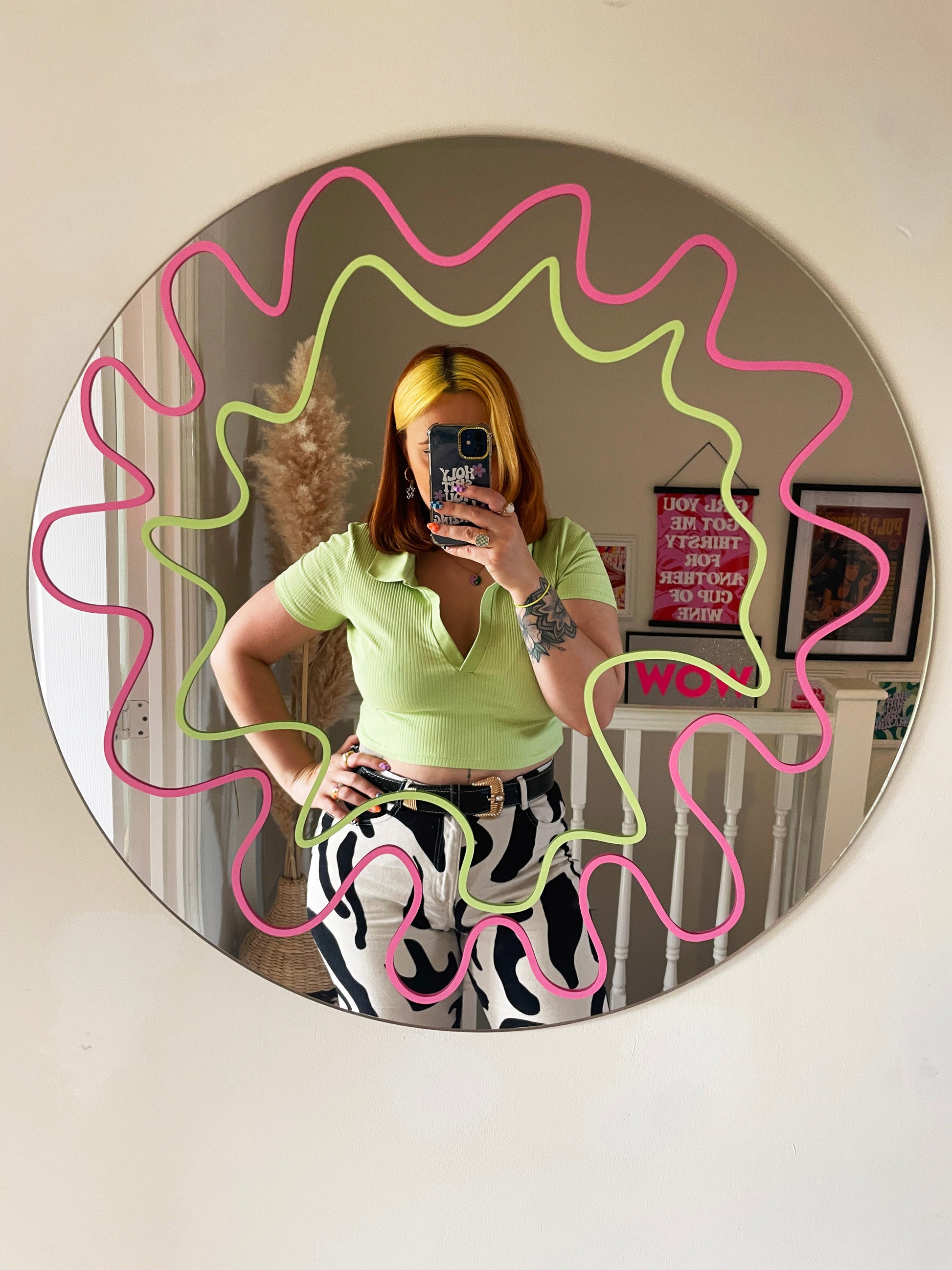 Squiggle Circle Big Mirror - PrintedWeird