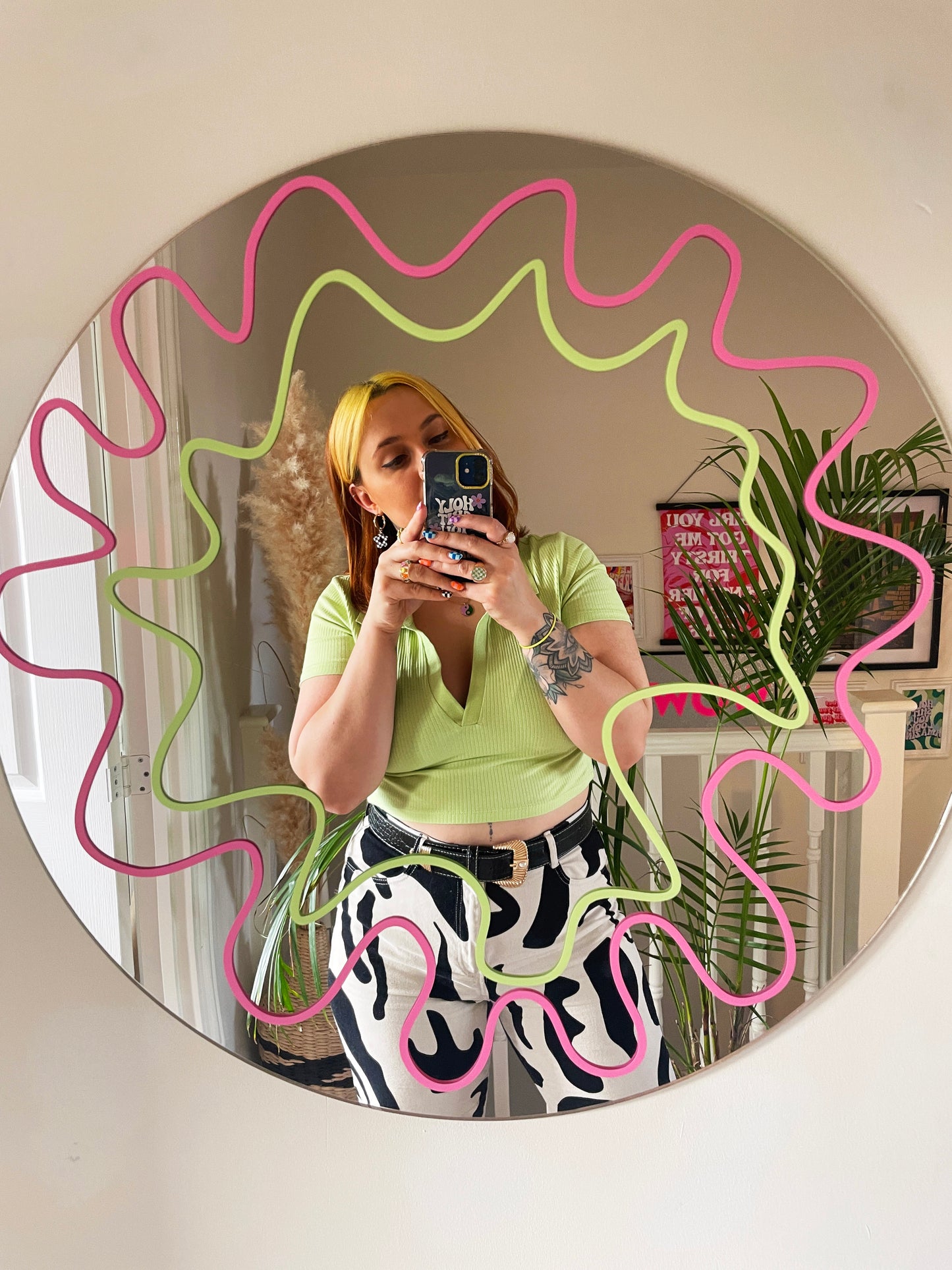 Squiggle Circle Big Mirror - PrintedWeird