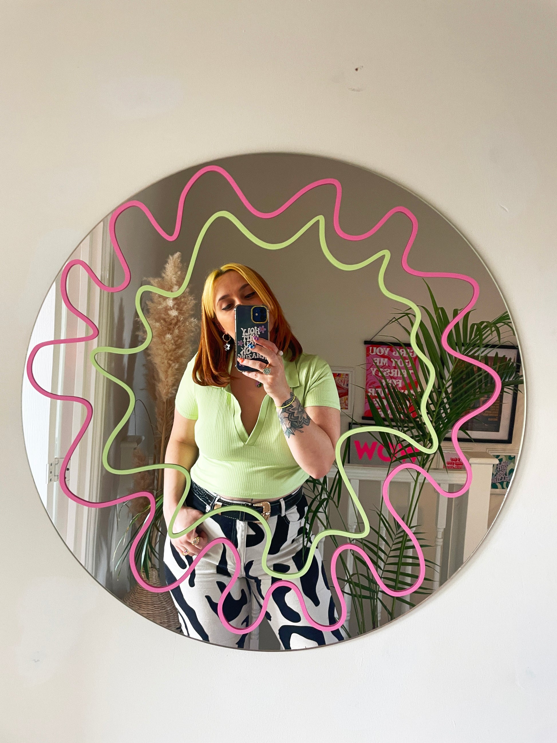Squiggle Circle Big Mirror - PrintedWeird