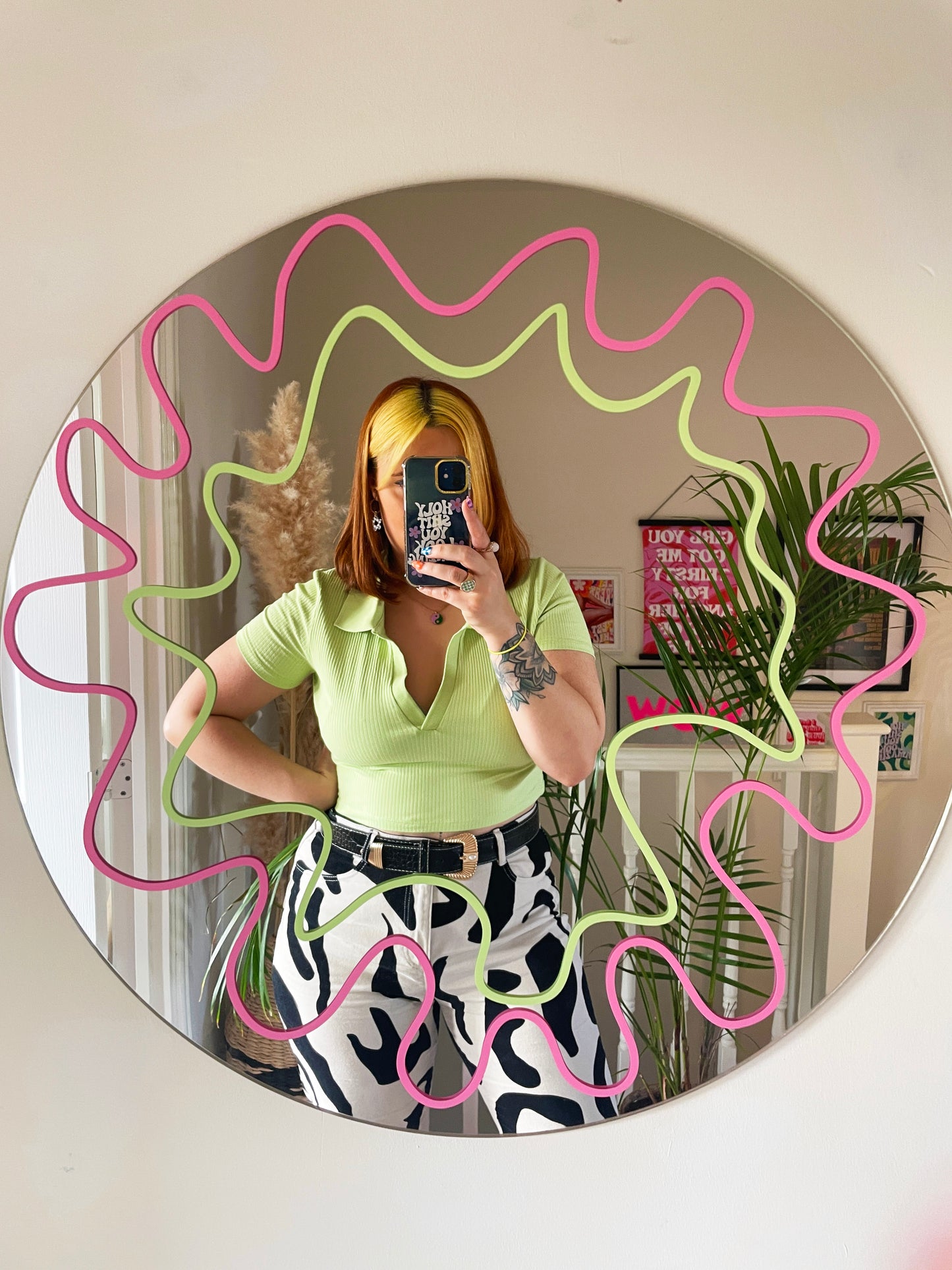 Squiggle Circle Big Mirror - PrintedWeird