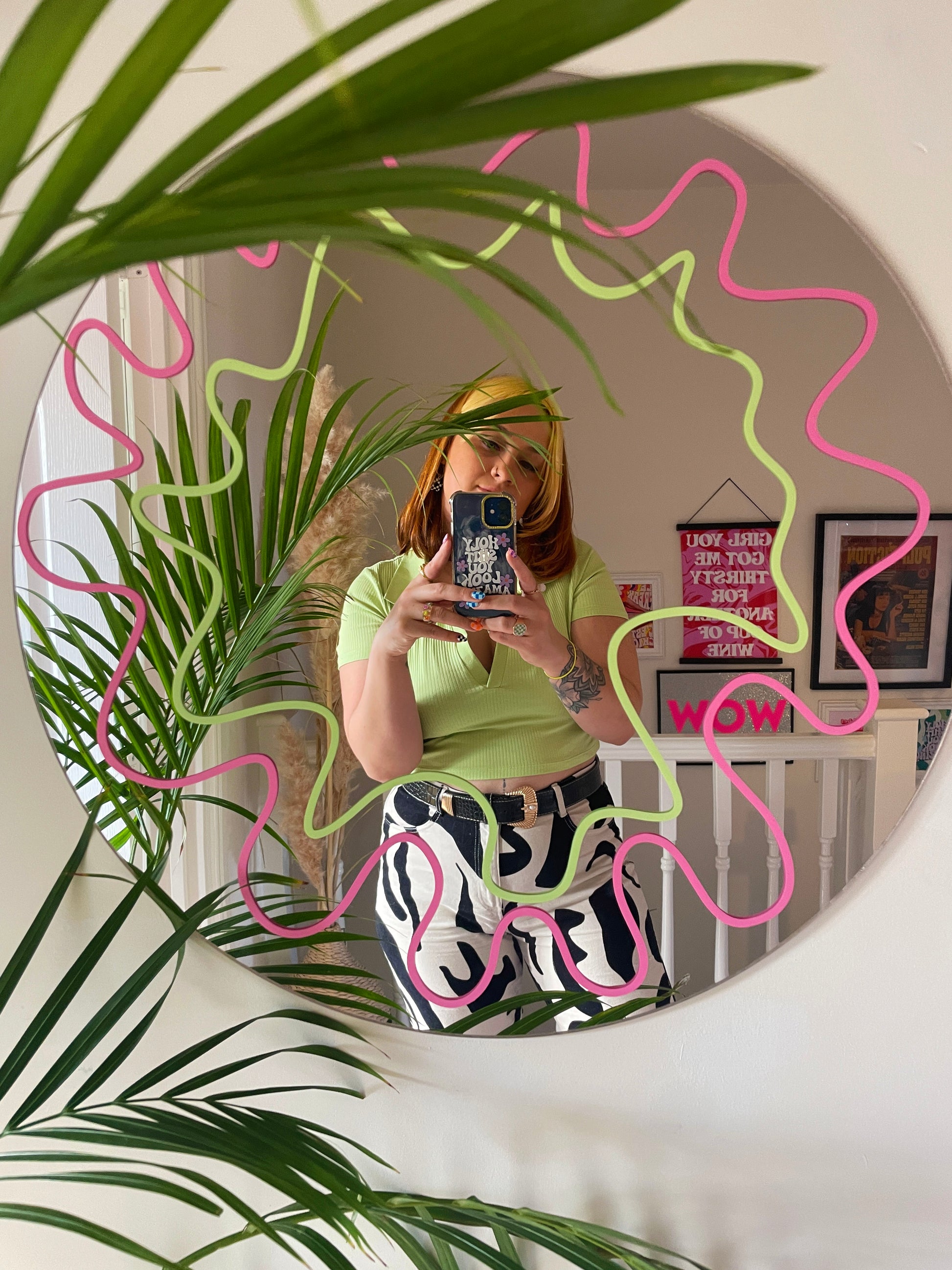 Squiggle Circle Big Mirror - PrintedWeird