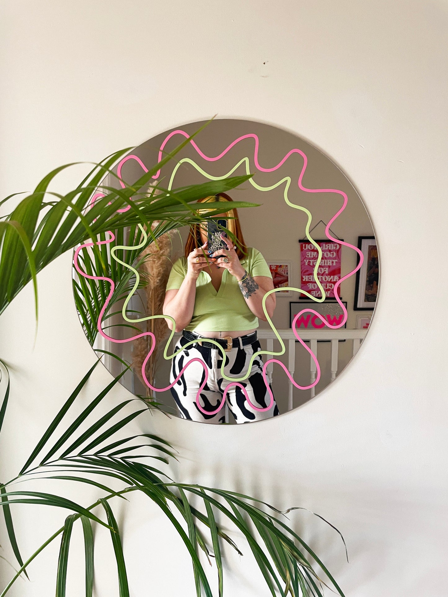 Squiggle Circle Big Mirror - PrintedWeird