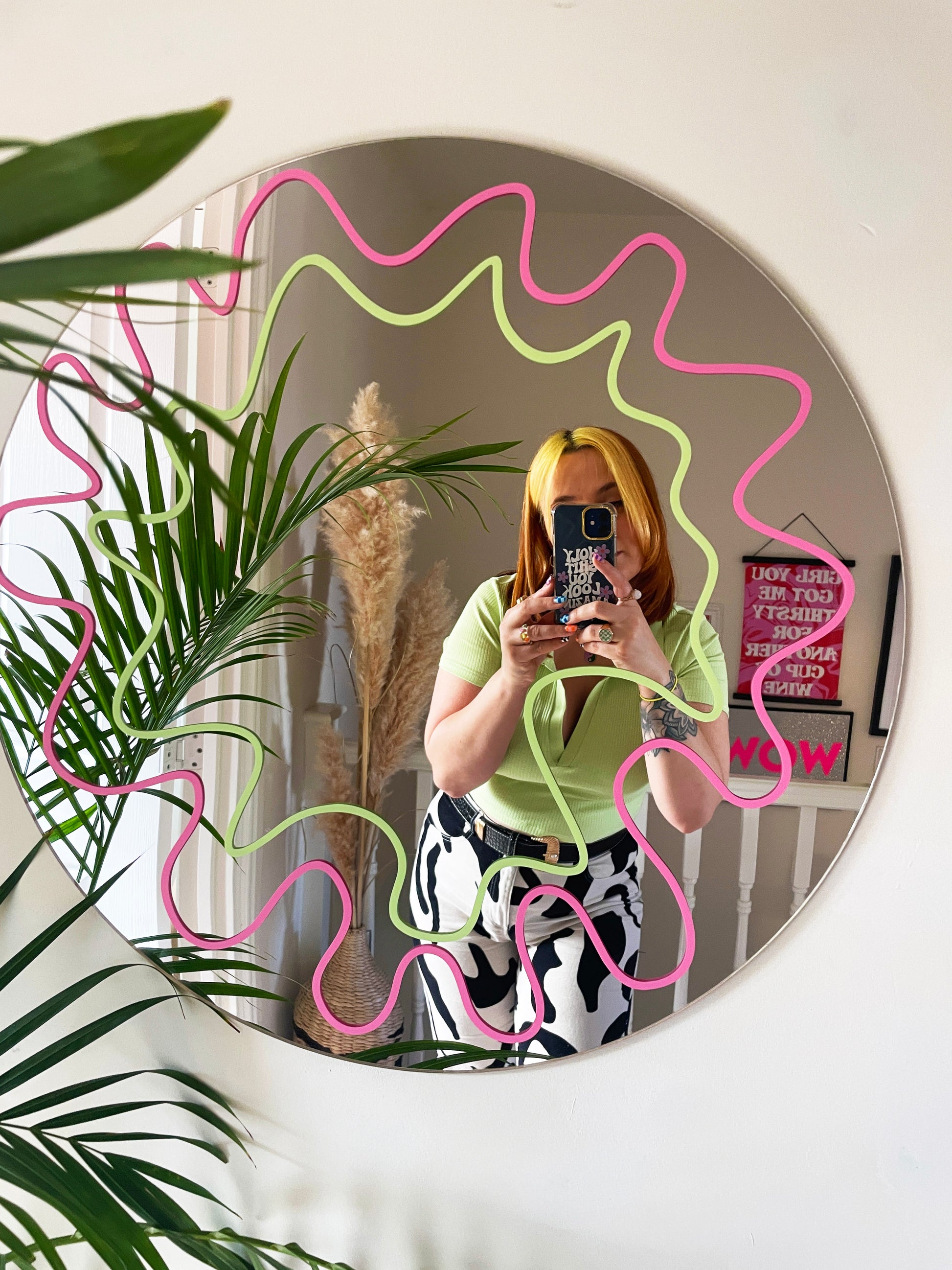 Squiggle Circle Big Mirror - PrintedWeird