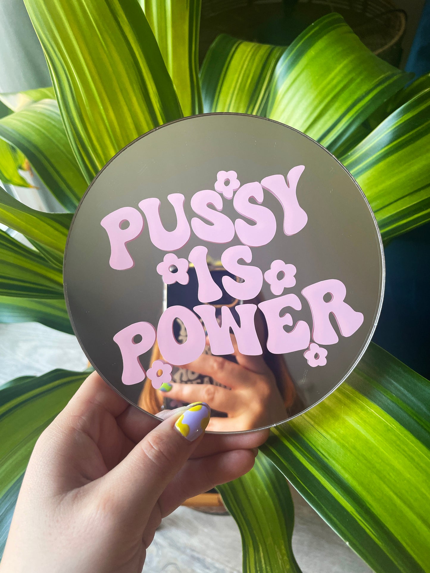 Pussy Is Power Disc Mirror - PrintedWeird