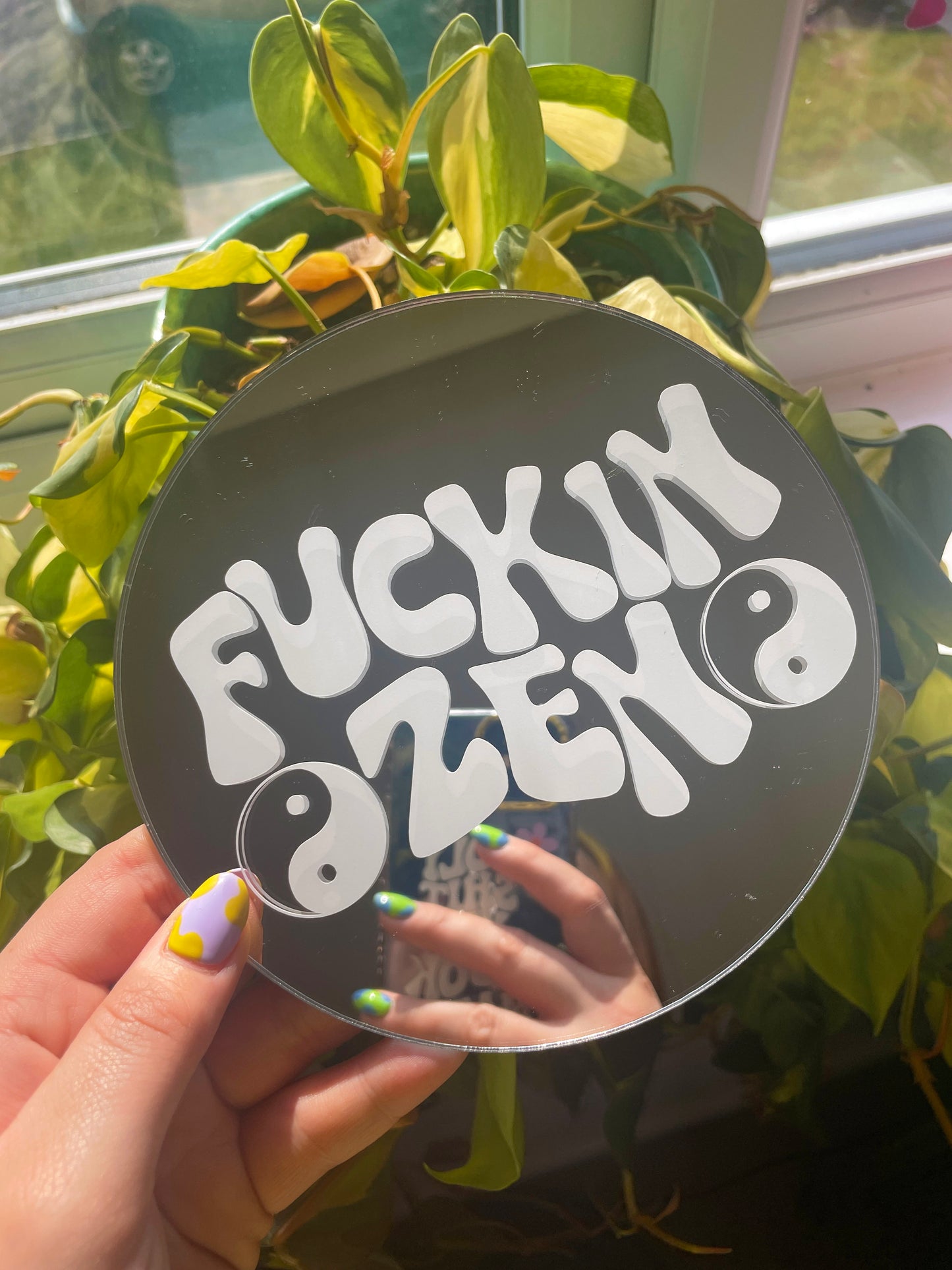 Fuckin Zen Disc Mirror - PrintedWeird