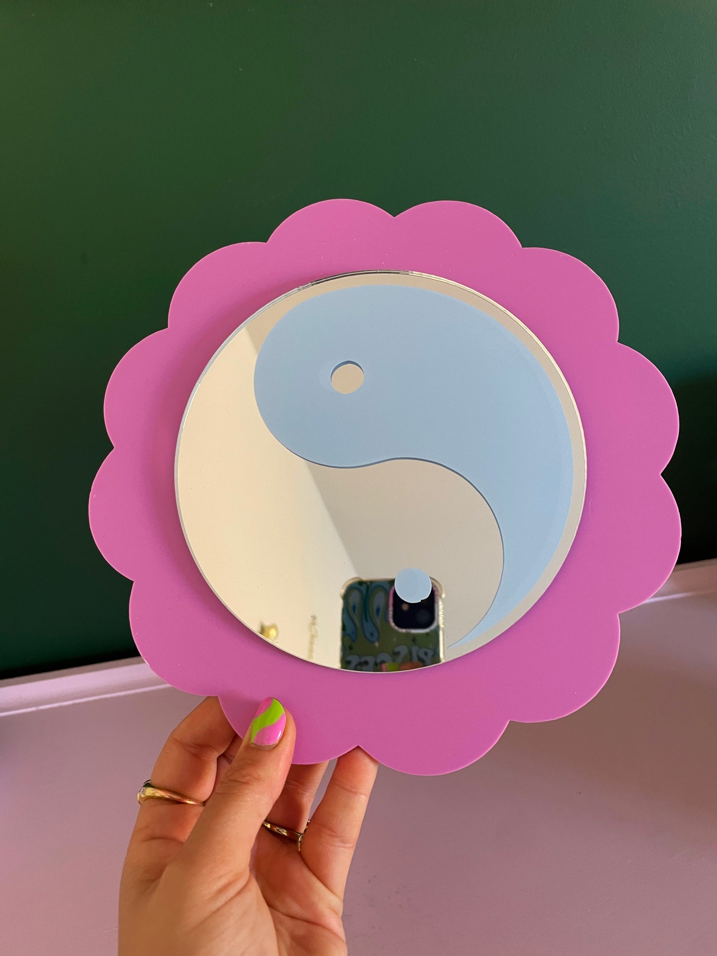 Grape Scallop Edge Mirror Frame - Mini Disc Mirror Not Included - PrintedWeird