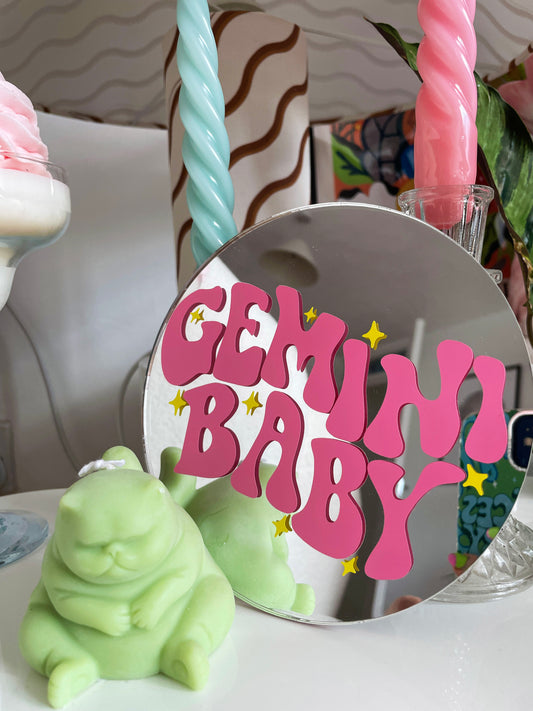 Gemini Baby Disc Mirror - PrintedWeird