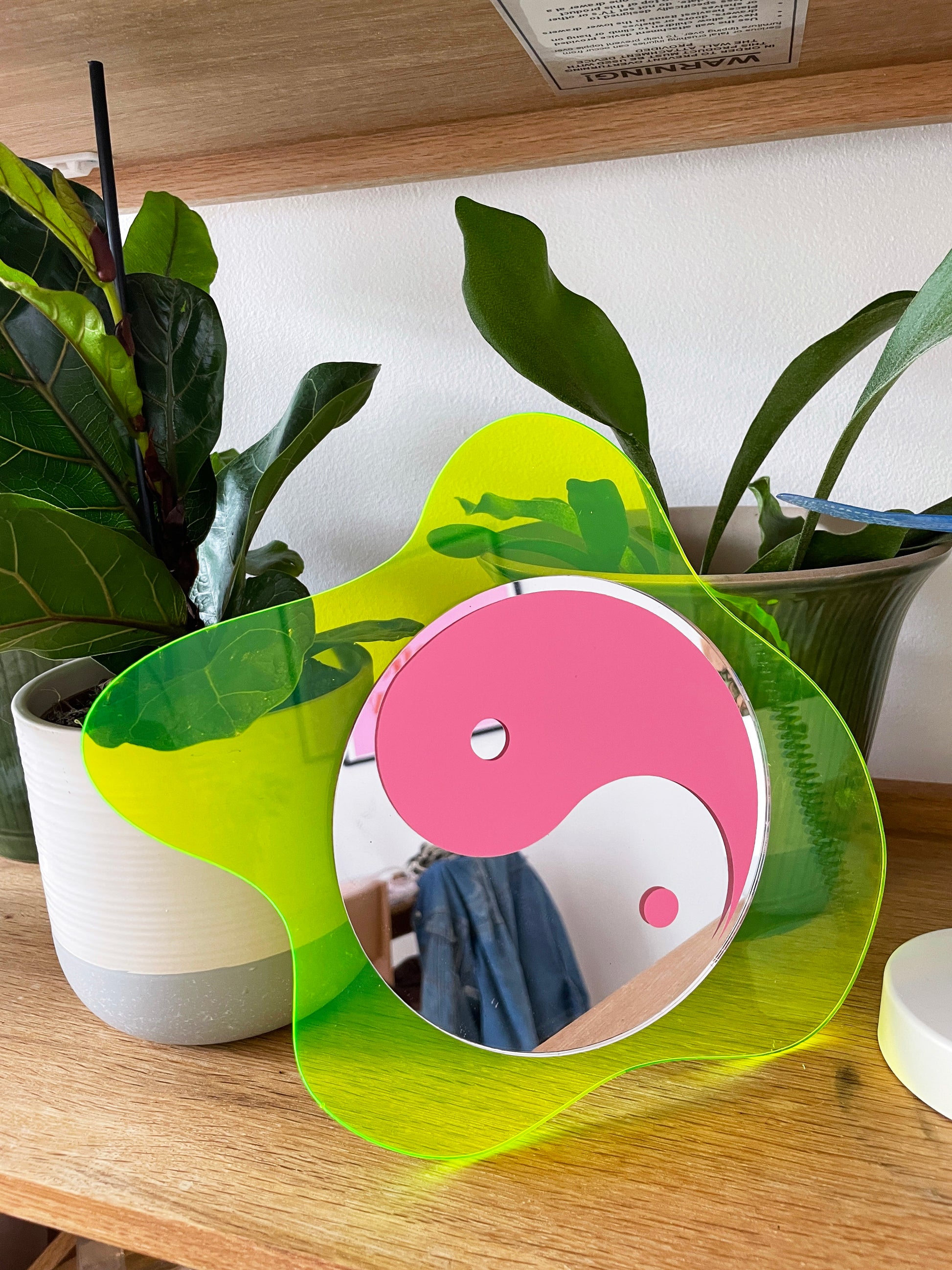 Neon Lime Blob Mirror Frame - Mini Disc Mirror Not Included - PrintedWeird