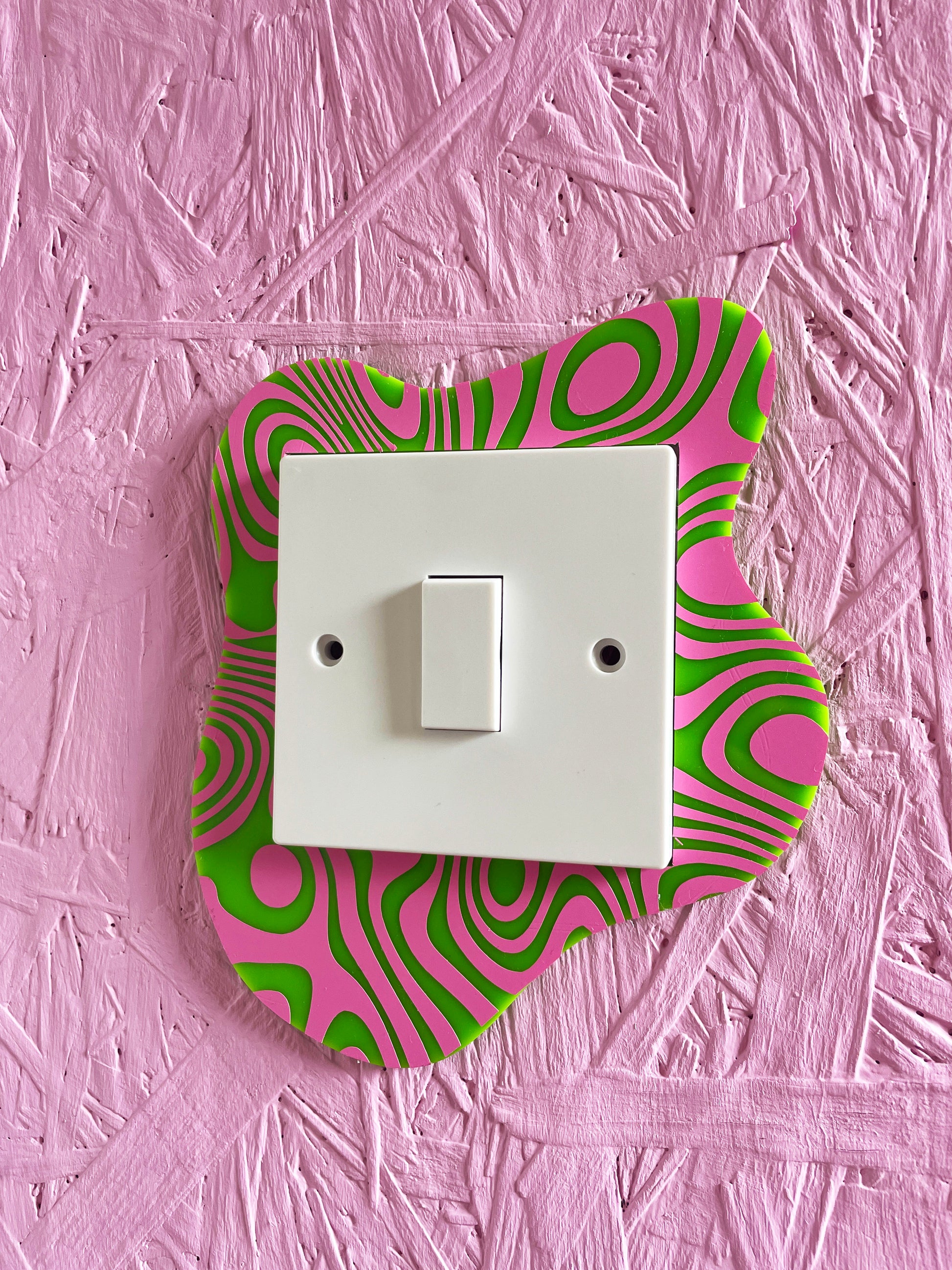 Pink & Green Groovy Blob Light Switch Cover - PrintedWeird