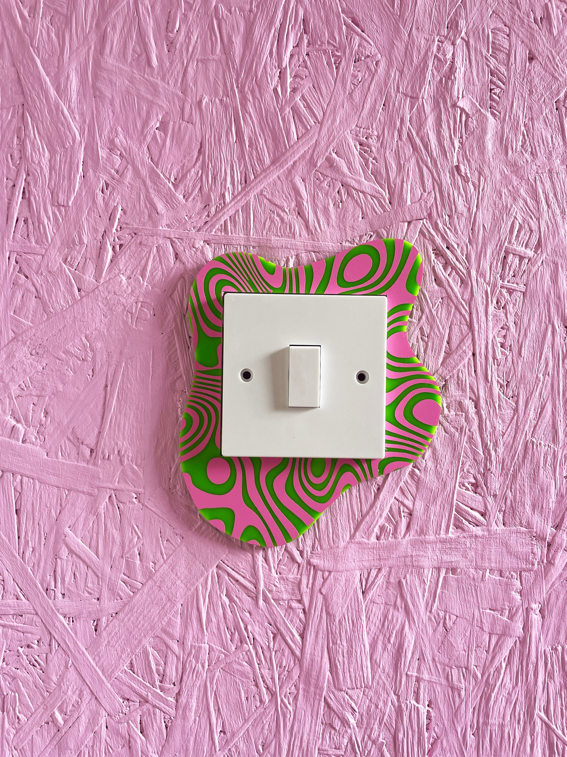 Pink & Green Groovy Blob Light Switch Cover - PrintedWeird