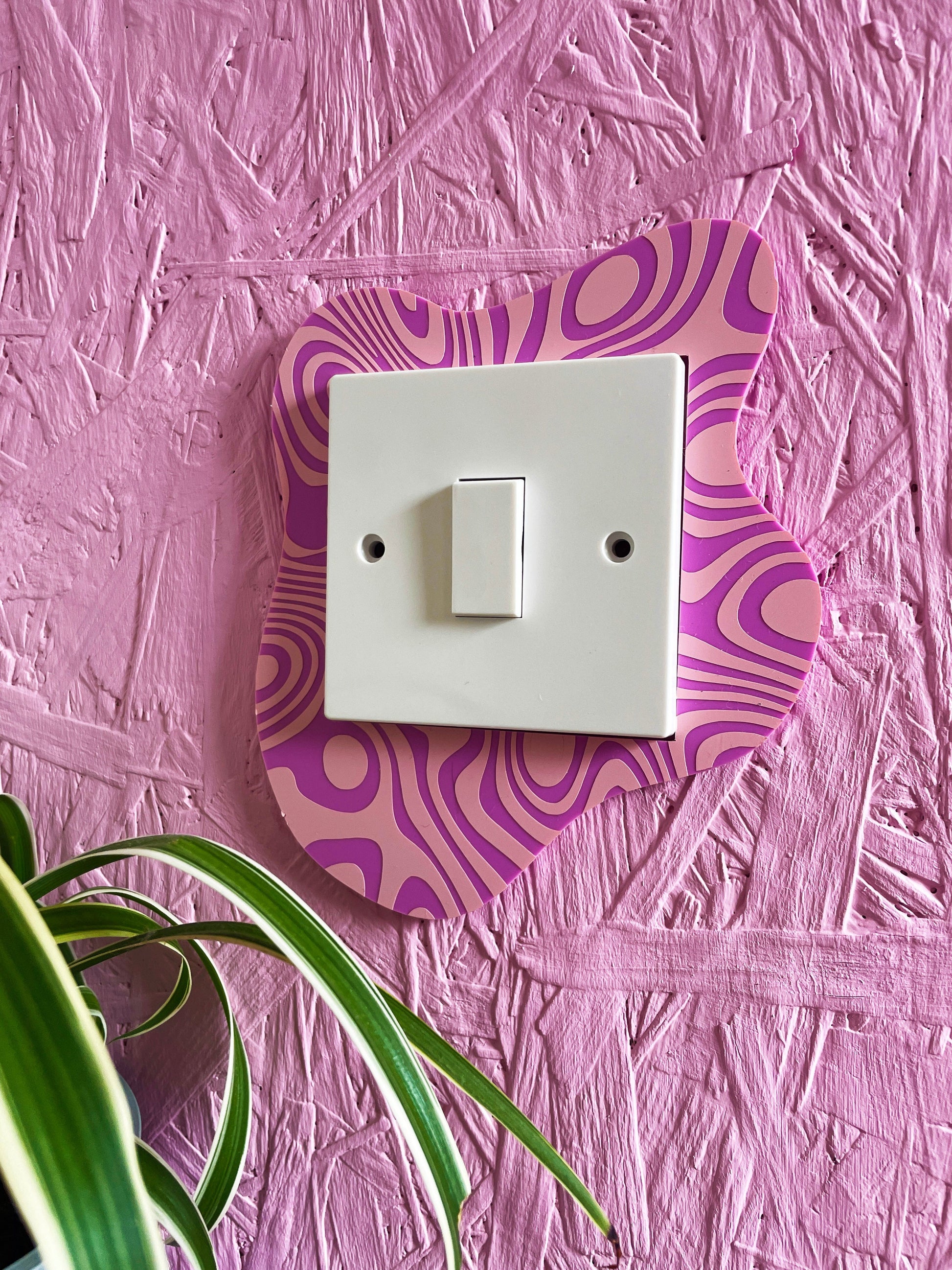 Pink & Lilac Groovy Blob Light Switch Cover - PrintedWeird