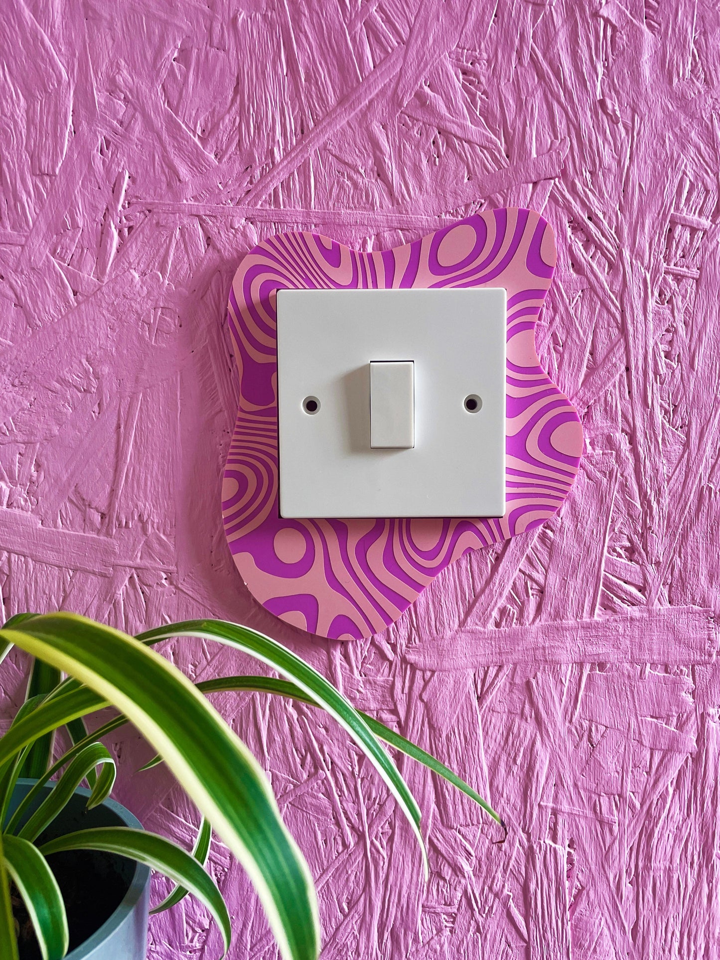 Pink & Lilac Groovy Blob Light Switch Cover - PrintedWeird