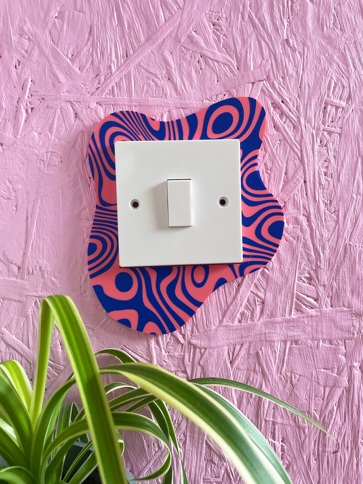 Blue & Pink Groovy Blob Light Switch Cover - PrintedWeird