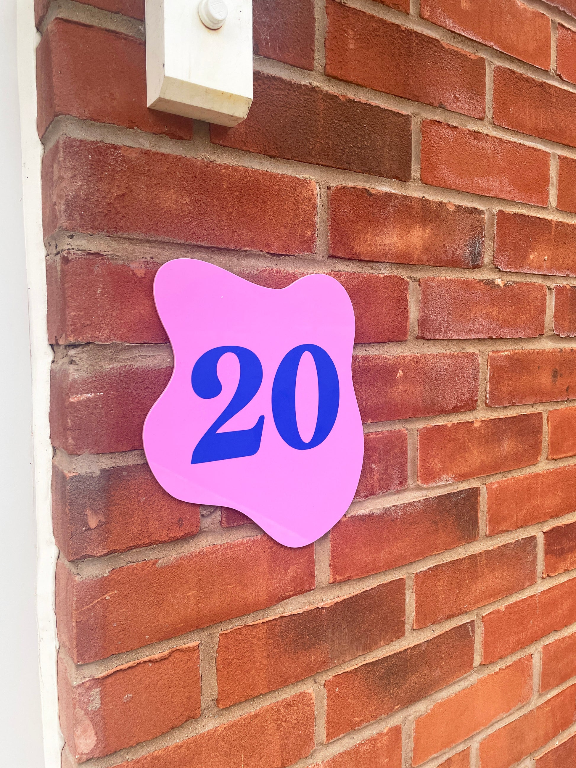 Blob House Number Sign - Customise Number Colour - PrintedWeird